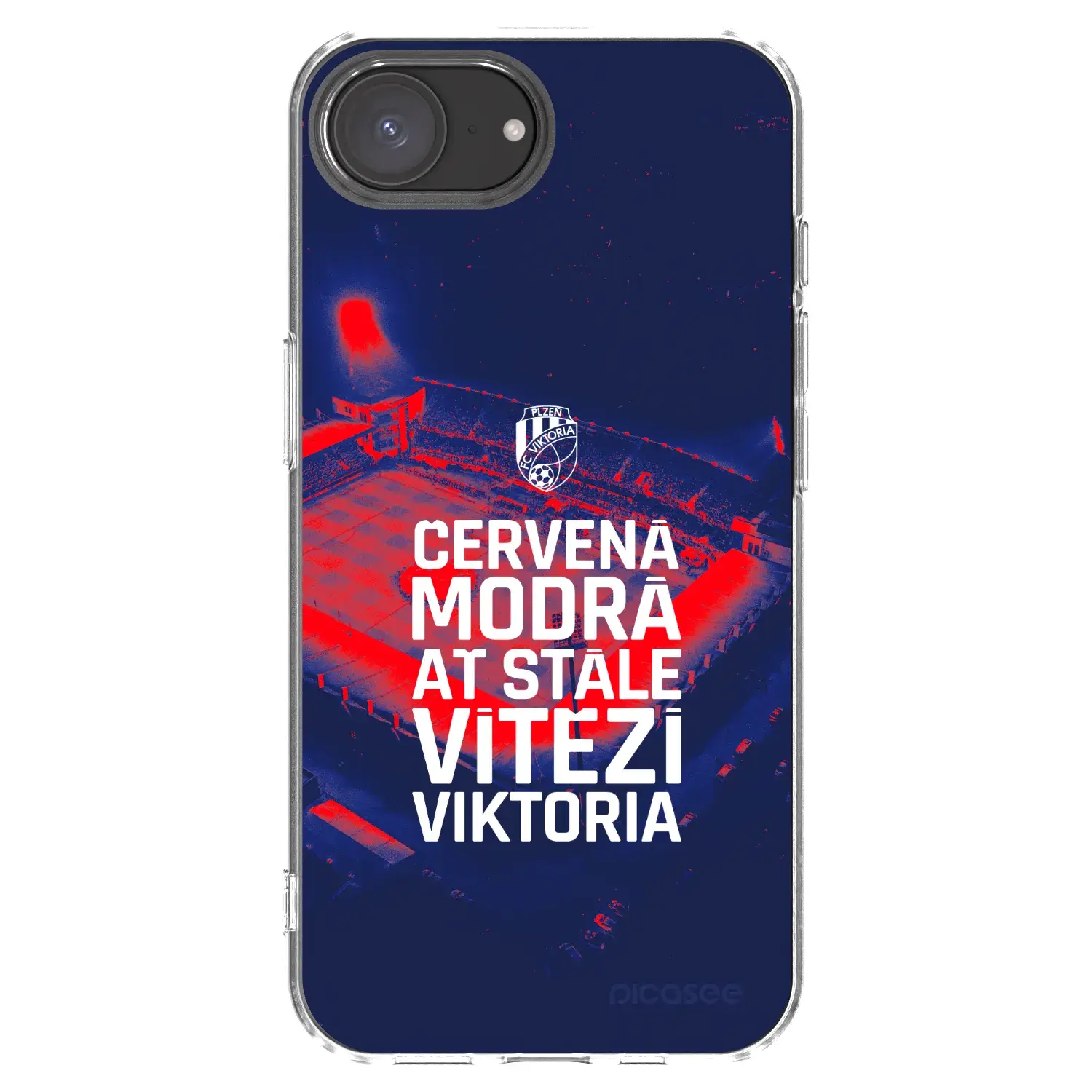Silikonový průhledný obal pro Apple iPhone 17e - FC Viktoria Plzeň E