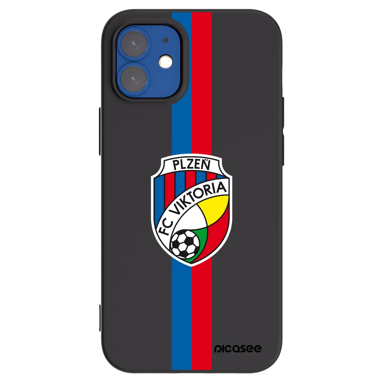 Silikonový černý obal pro Apple iPhone 12 mini - FC Viktoria Plzeň H