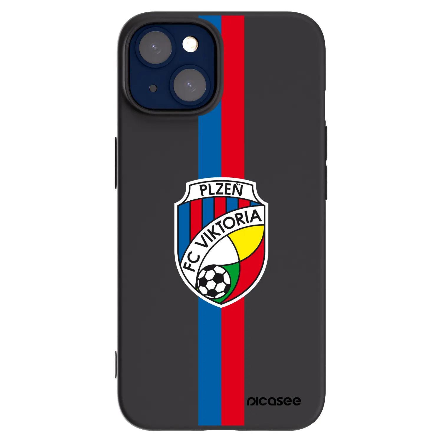 Silikonový černý obal pro Apple iPhone 14 - FC Viktoria Plzeň H