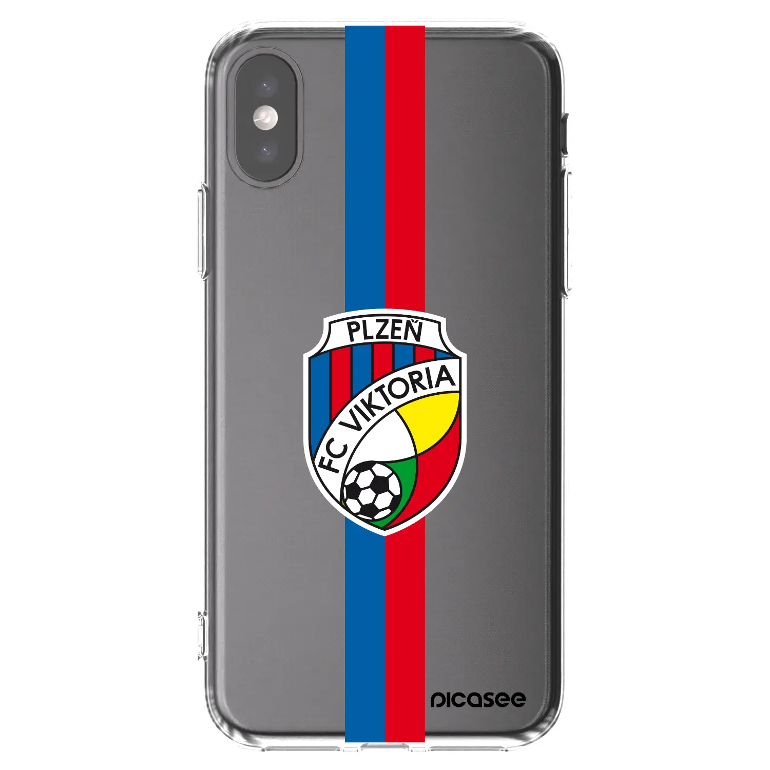 Silikonový průhledný obal pro Apple iPhone X/XS - FC Viktoria Plzeň H