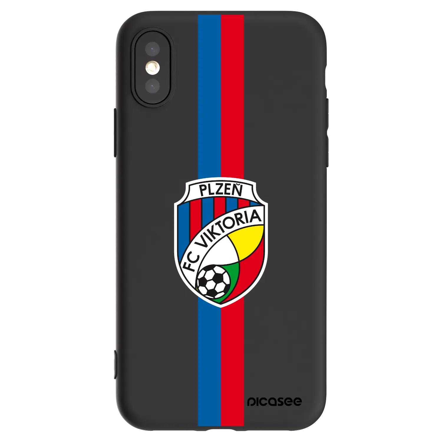Silikonový černý obal pro Apple iPhone X/XS - FC Viktoria Plzeň H