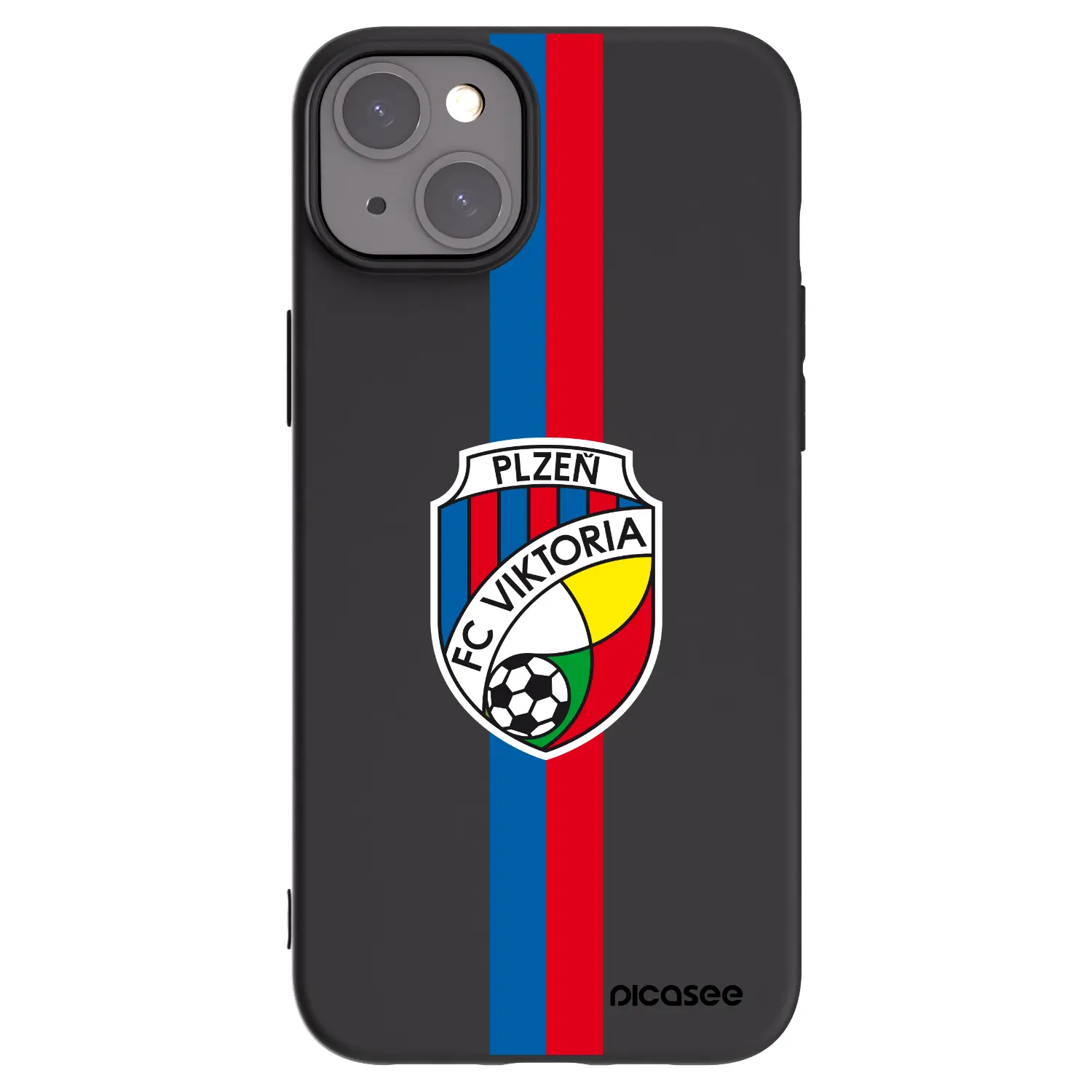Silikonový černý obal pro Apple iPhone 15 Plus - FC Viktoria Plzeň H