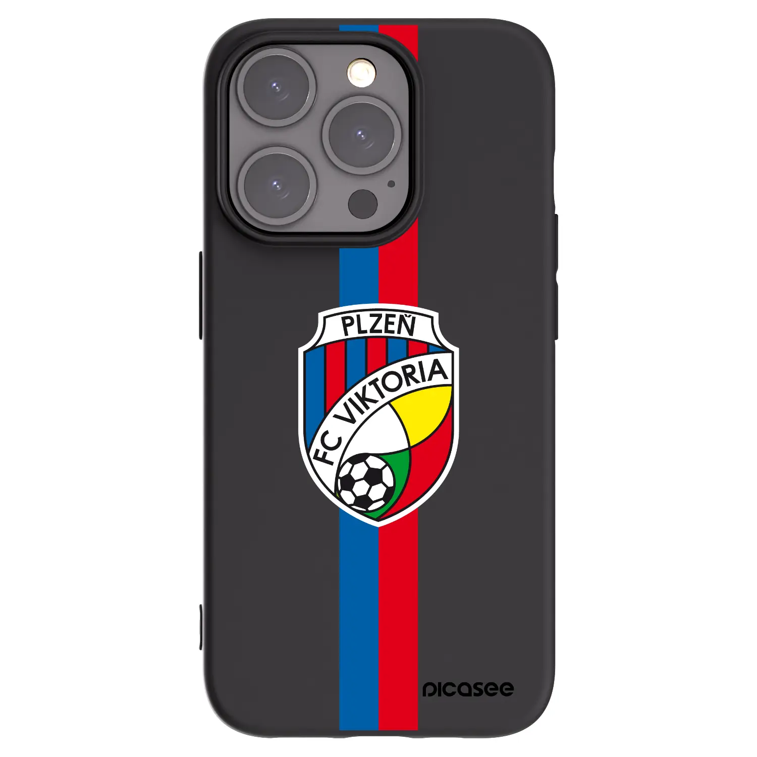 Silikonový černý obal pro Apple iPhone 15 Pro - FC Viktoria Plzeň H