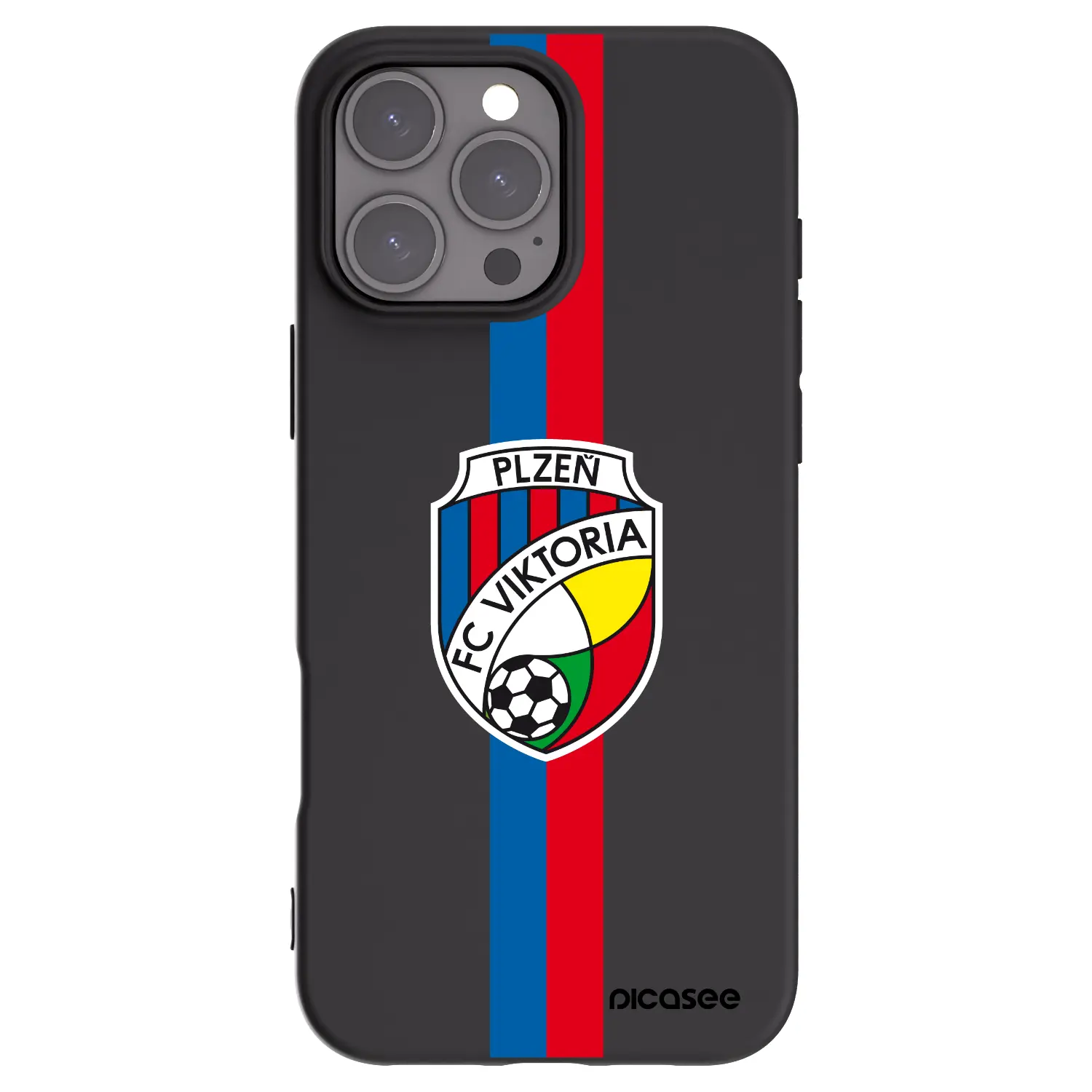 Silikonový černý obal pro Apple iPhone 16 Pro Max - FC Viktoria Plzeň H