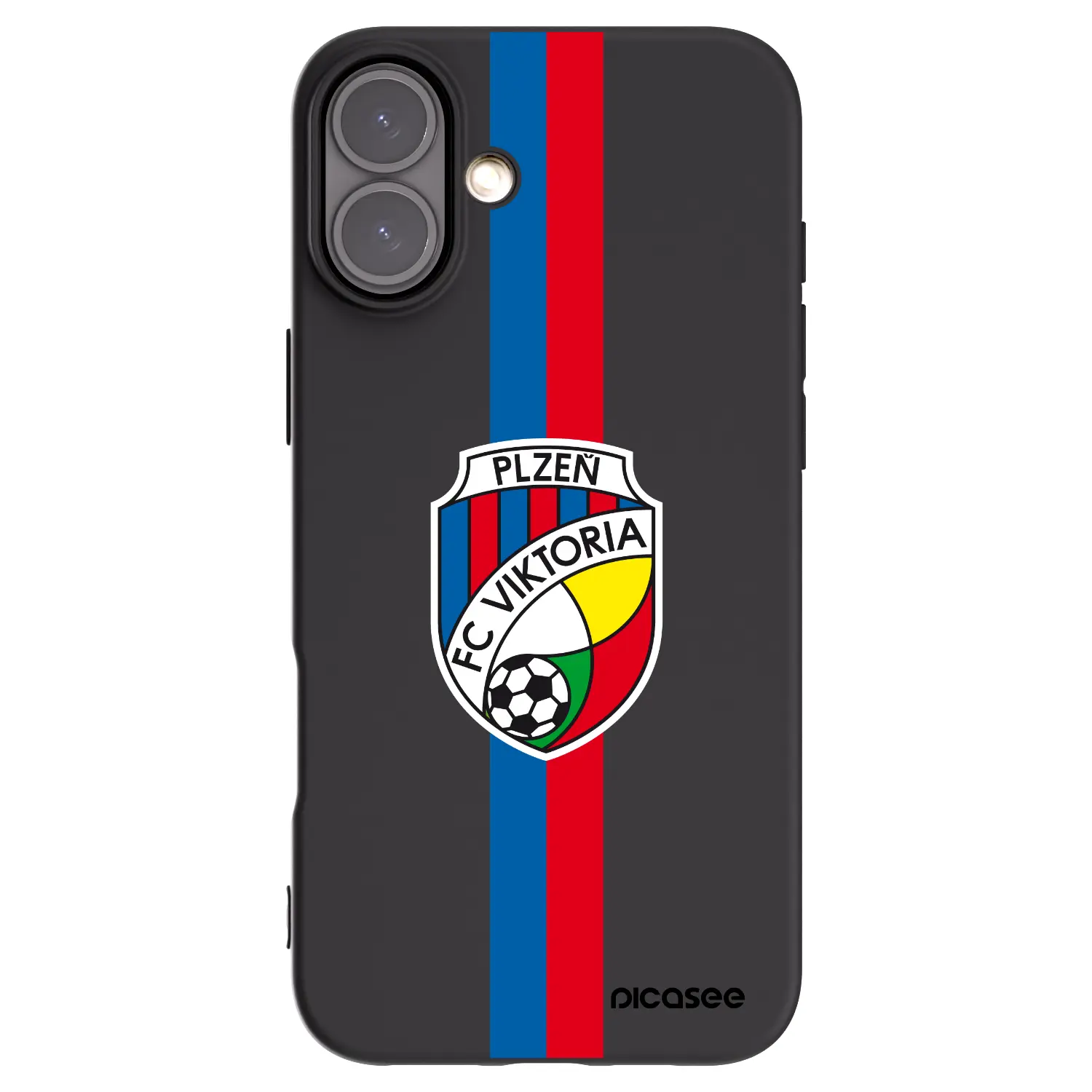 Silikonový černý obal pro Apple iPhone 16 Plus - FC Viktoria Plzeň H