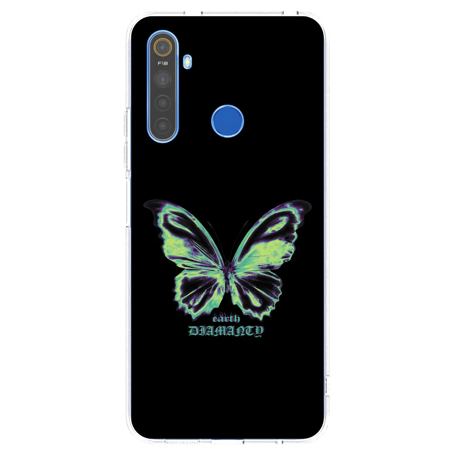 Silikonový průhledný obal pro Realme 5 - Diamanty Blue