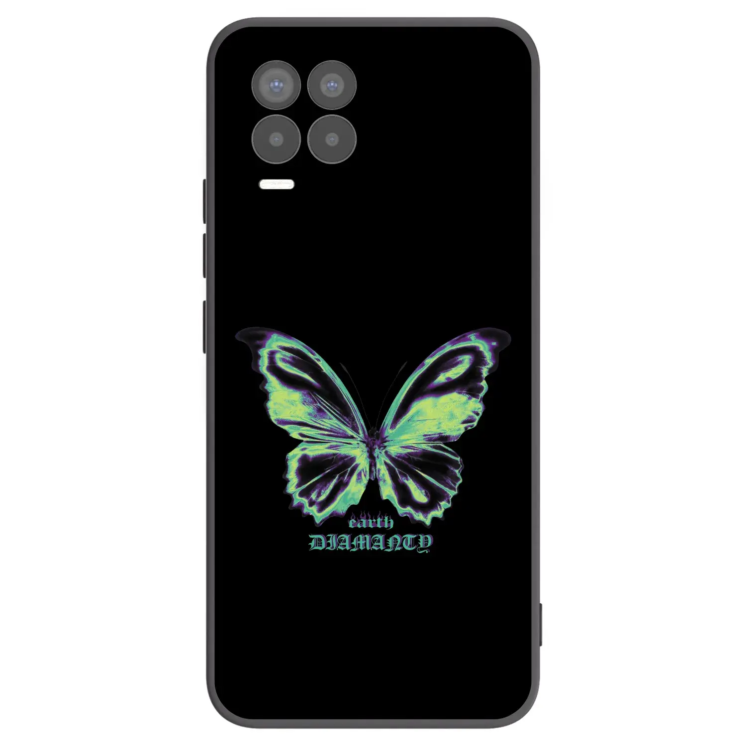 Silikonový černý obal pro Realme 8 Pro - Diamanty Blue