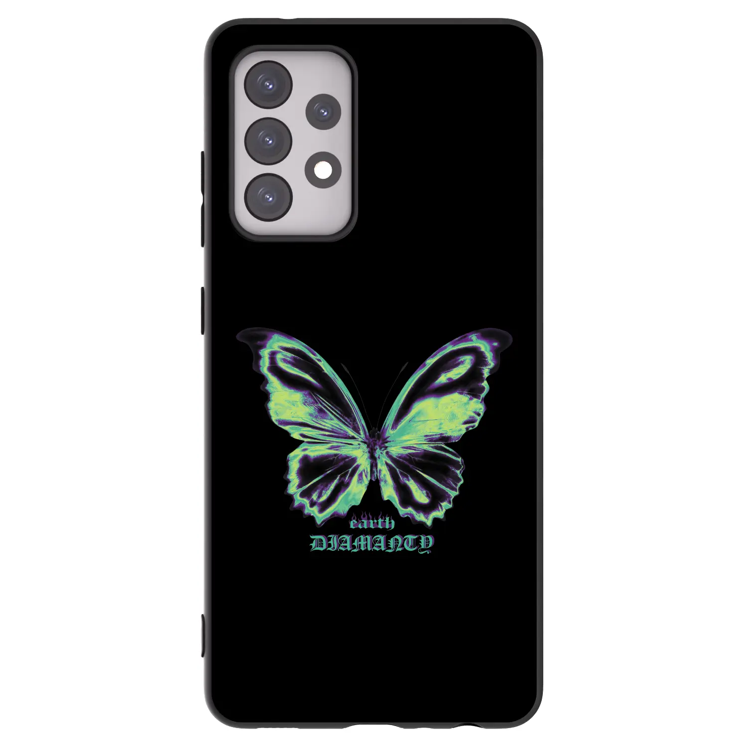 Silikonový černý obal pro Samsung Galaxy A52s 5G A528B - Diamanty Blue