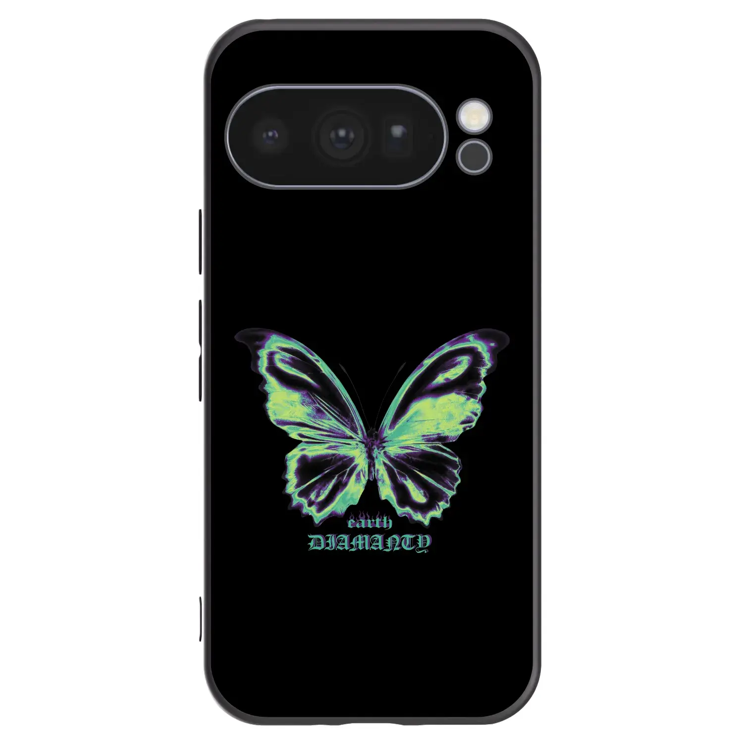 Silikonový černý obal pro Google Pixel 10 Pro - Diamanty Blue
