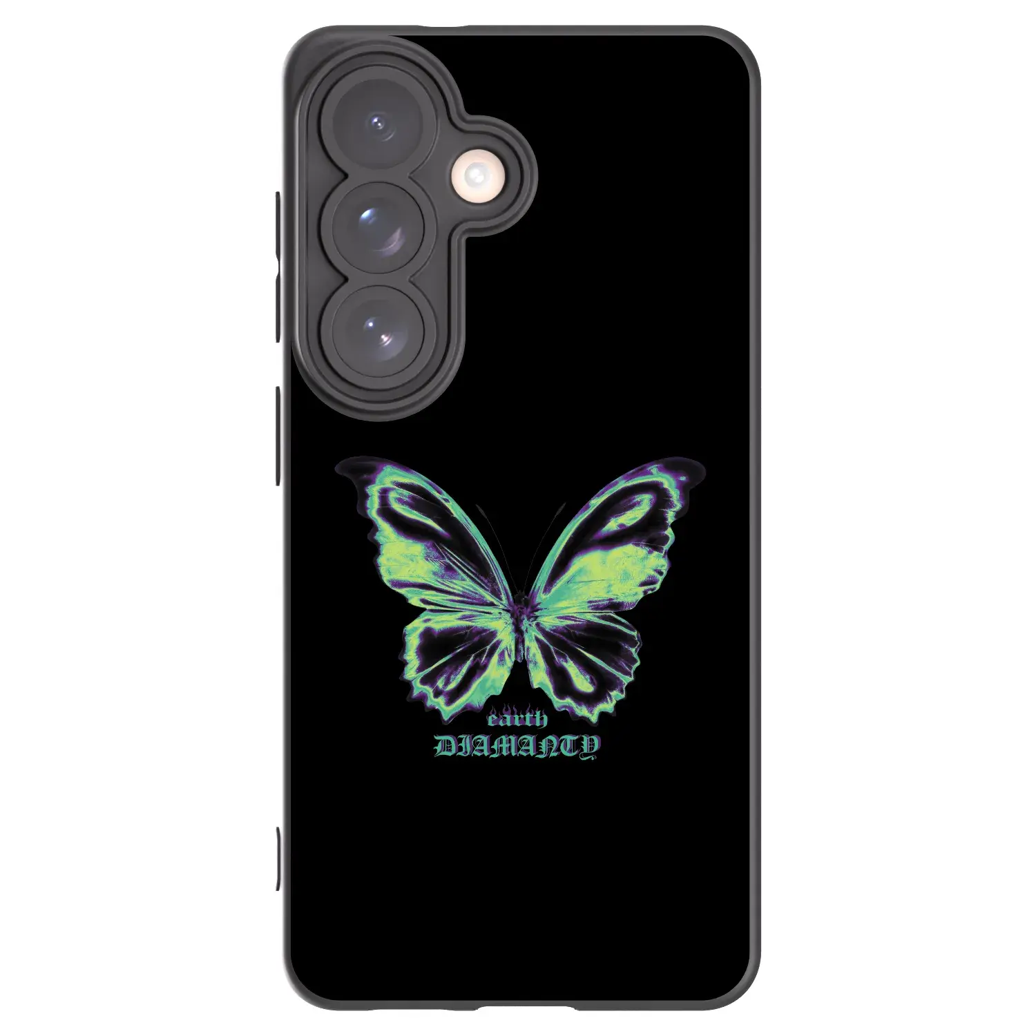 Silikonový černý obal pro Samsung Galaxy S26 - Diamanty Blue