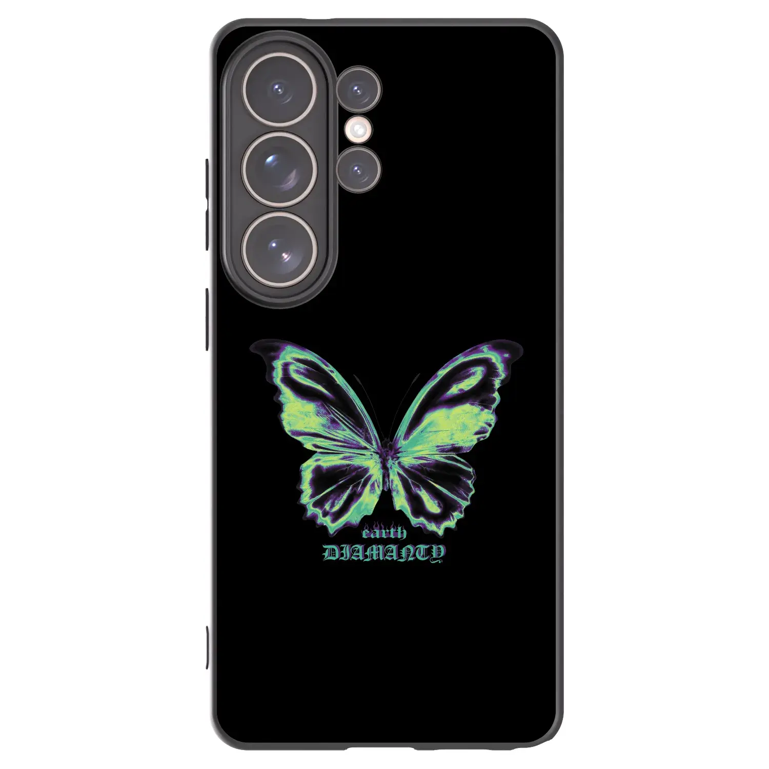 Silikonový černý obal pro Samsung Galaxy S26 Ultra - Diamanty Blue