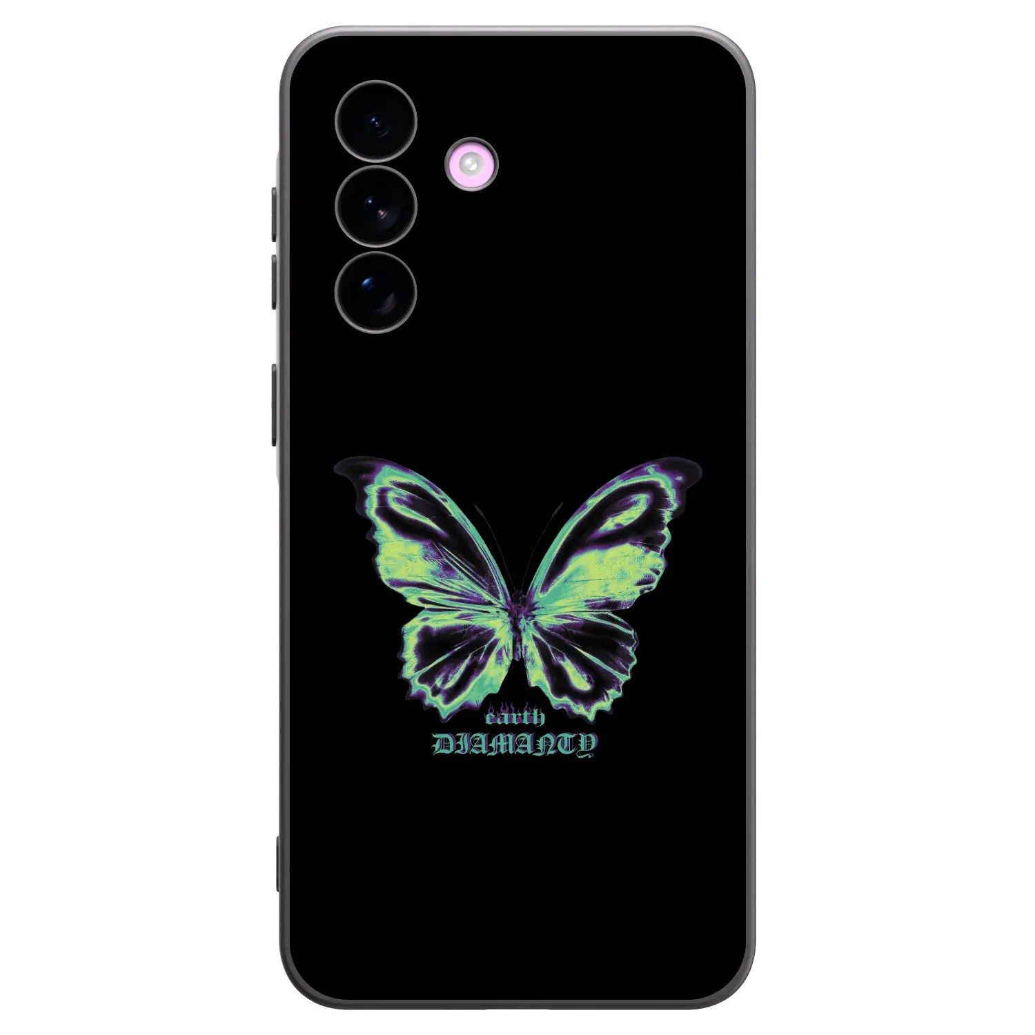 Silikonový černý obal pro Samsung Galaxy A57 5G - Diamanty Blue