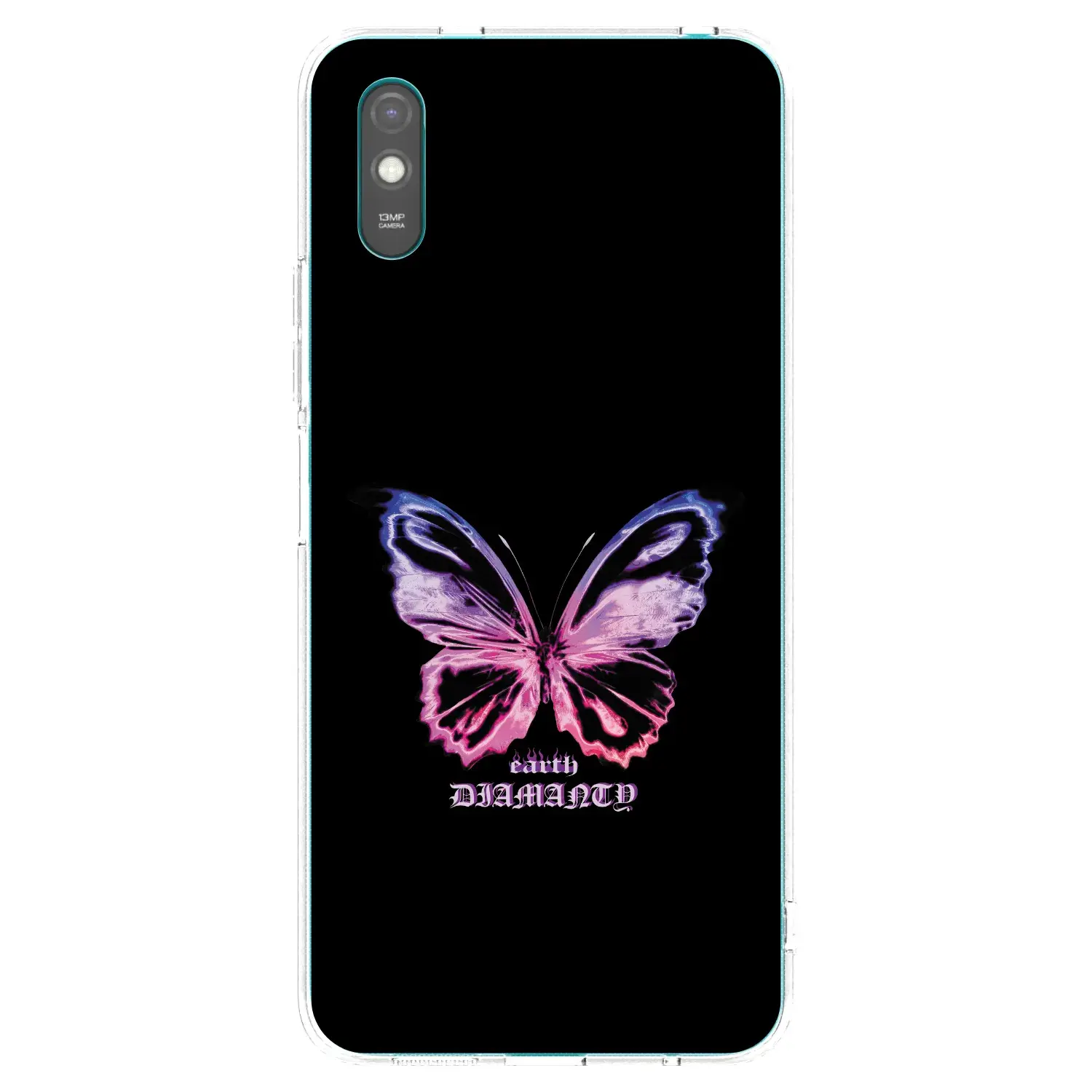 Silikonový průhledný obal pro Xiaomi Redmi 9AT - Diamanty Purple