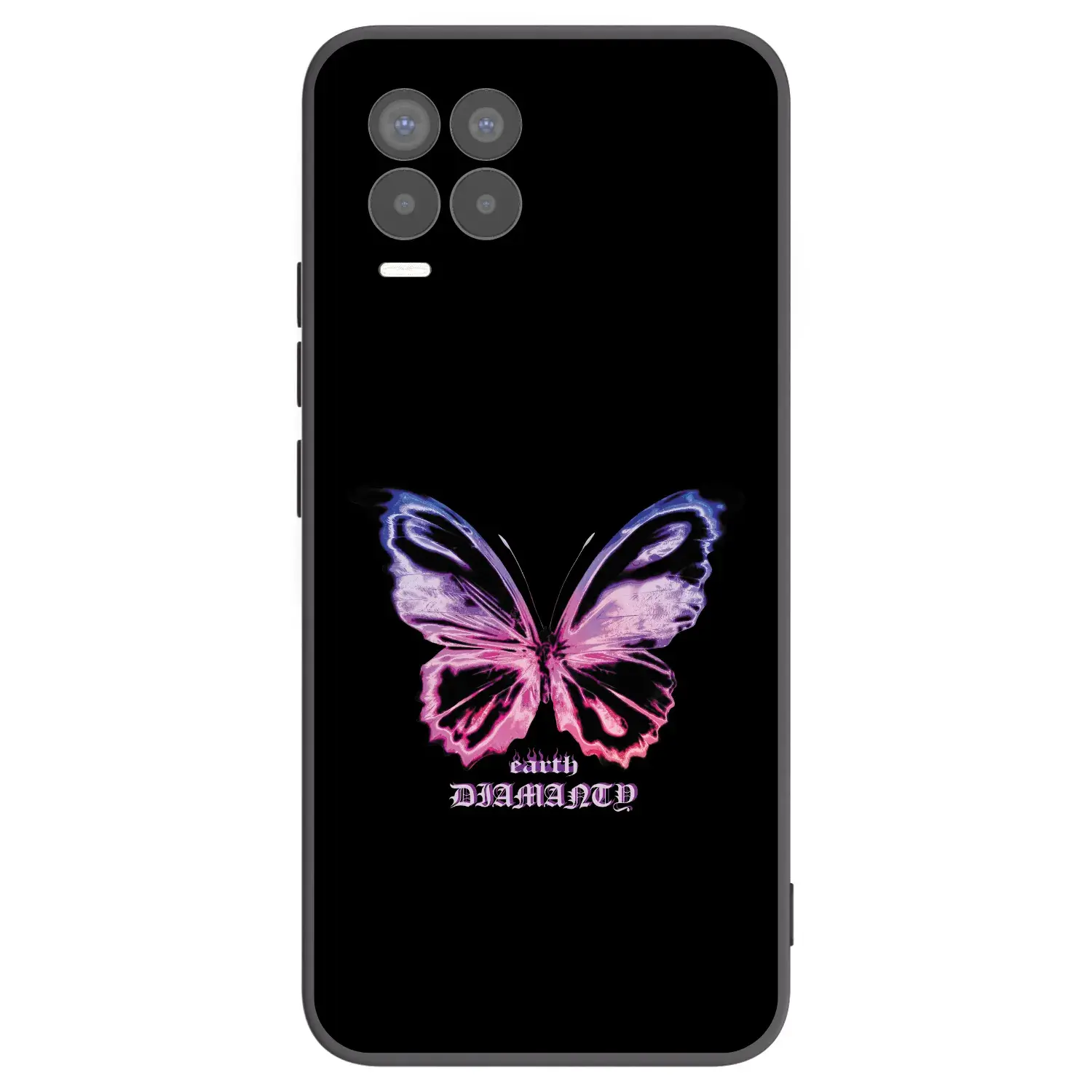 Silikonový černý obal pro Realme 8 Pro - Diamanty Purple