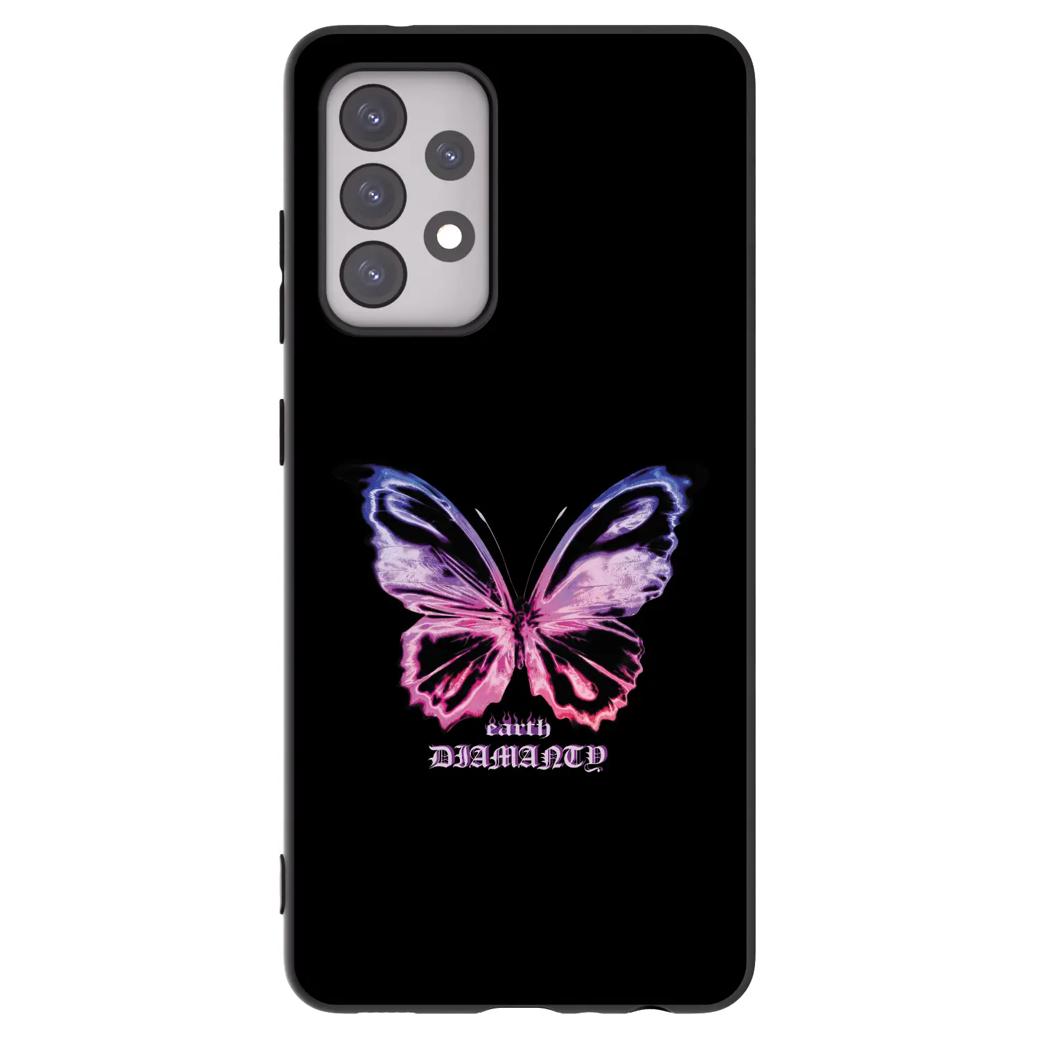 Silikonový černý obal pro Samsung Galaxy A52s 5G A528B - Diamanty Purple