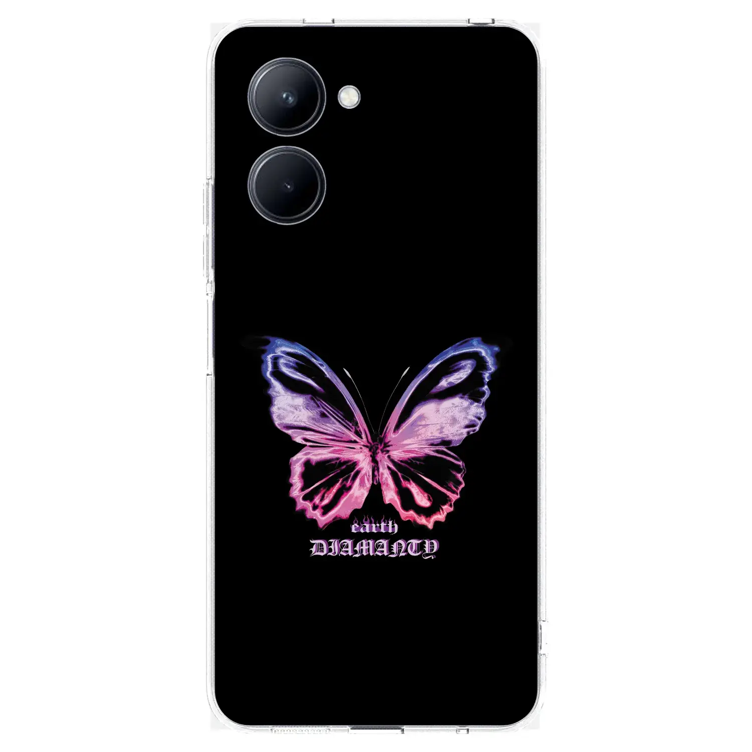 Silikonový průhledný obal pro Realme C33 (2023) - Diamanty Purple