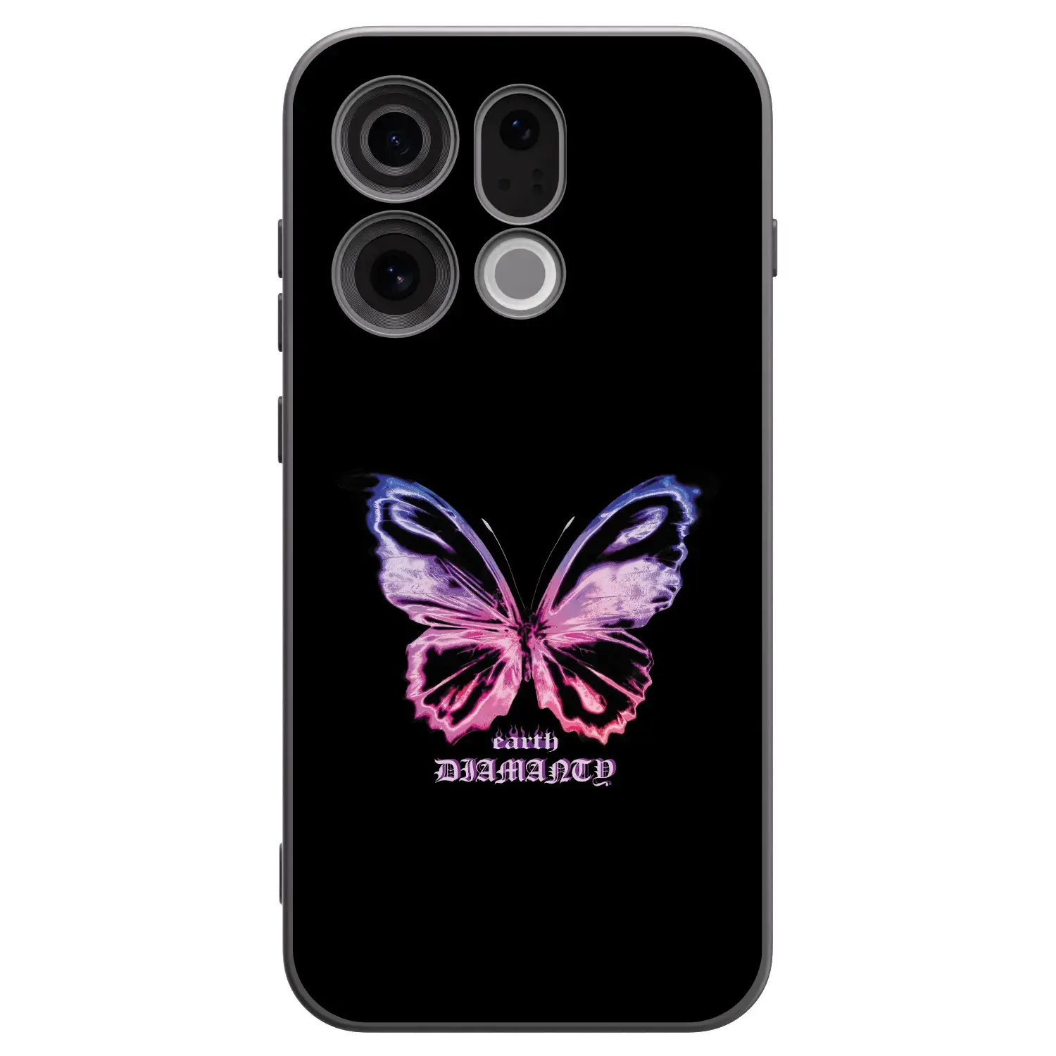Silikonový černý obal pro OPPO Find X9 - Diamanty Purple