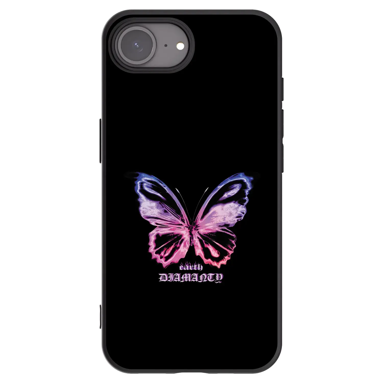 Silikonový černý obal pro Apple iPhone 17e - Diamanty Purple