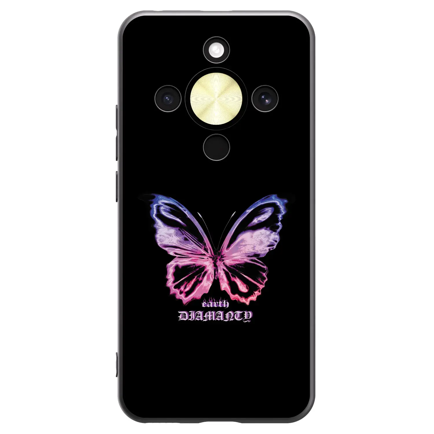 Silikonový černý obal pro Honor Magic8 Lite 5G - Diamanty Purple