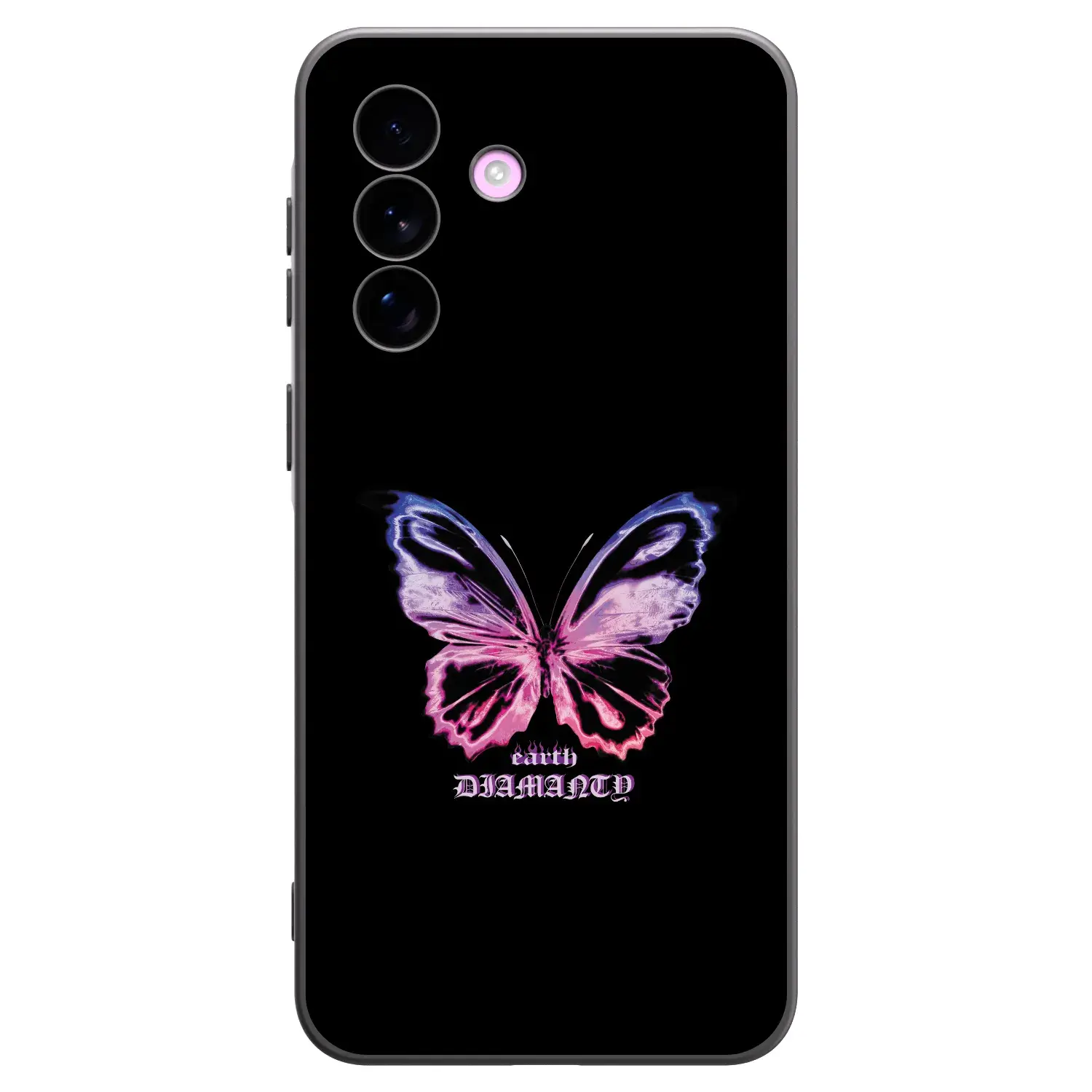 Silikonový černý obal pro Samsung Galaxy A57 5G - Diamanty Purple