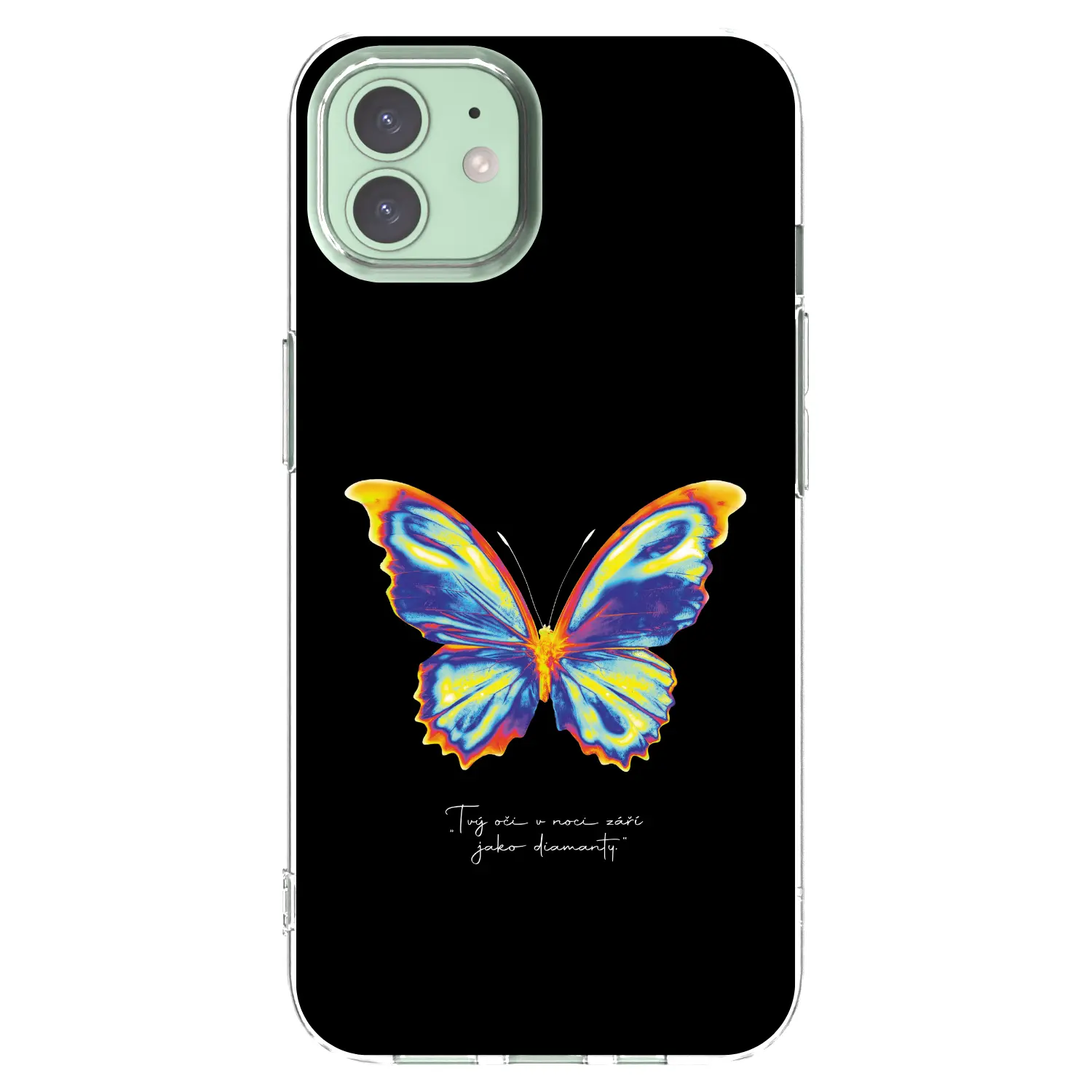 Silikonový průhledný obal pro Apple iPhone 12 Pro - Diamanty Black