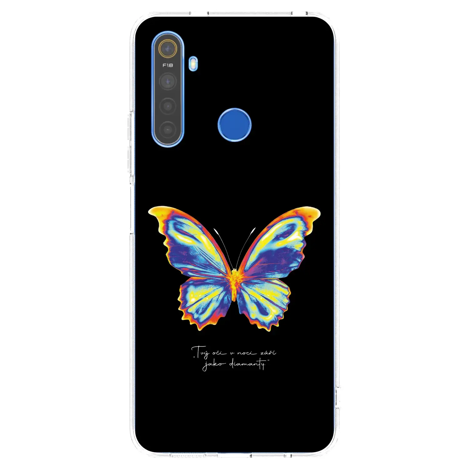 Silikonový průhledný obal pro Realme 5 - Diamanty Black
