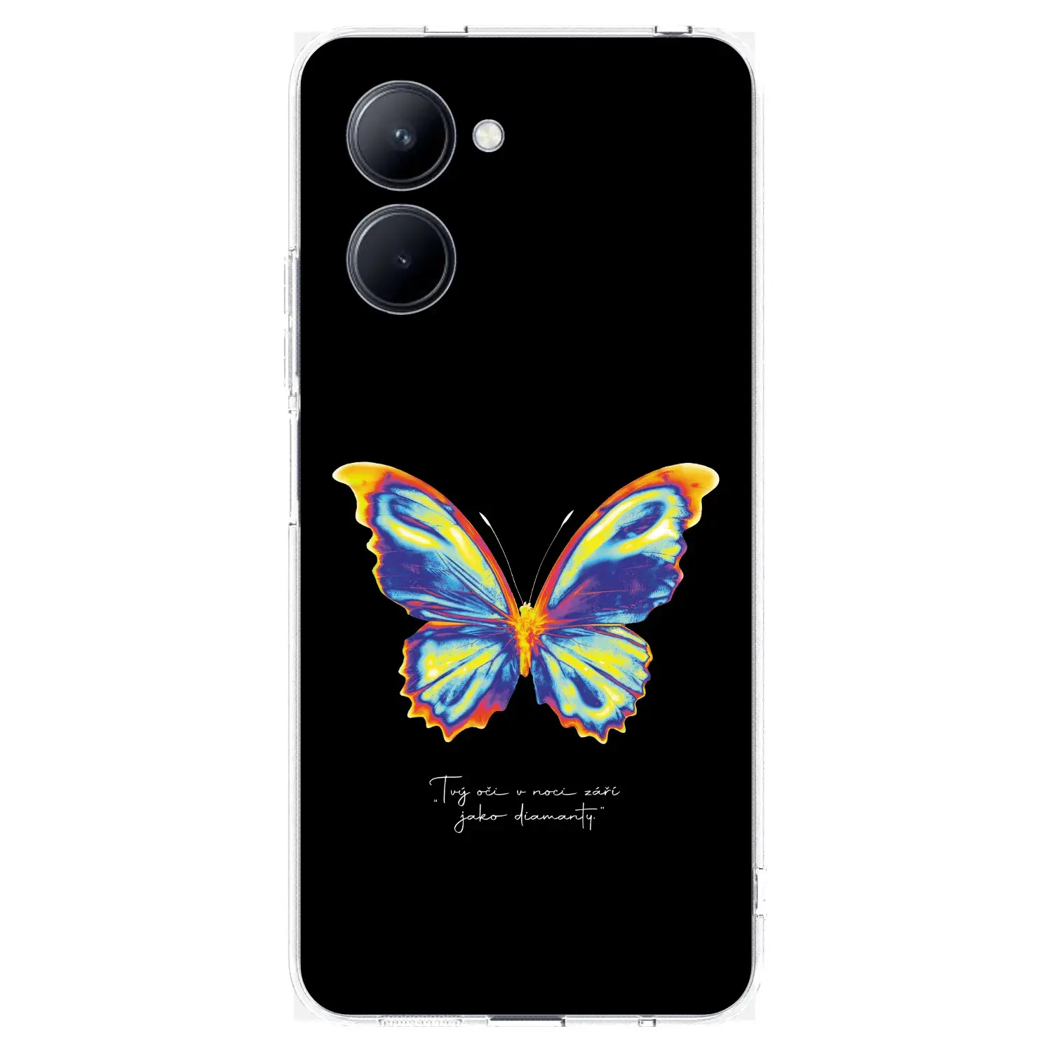 Silikonový průhledný obal pro Realme C33 (2023) - Diamanty Black