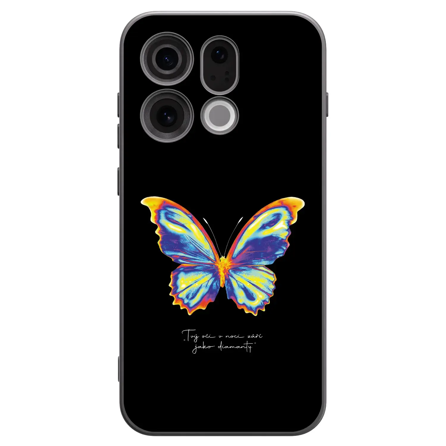 Silikonový černý obal pro OPPO Find X9 - Diamanty Black