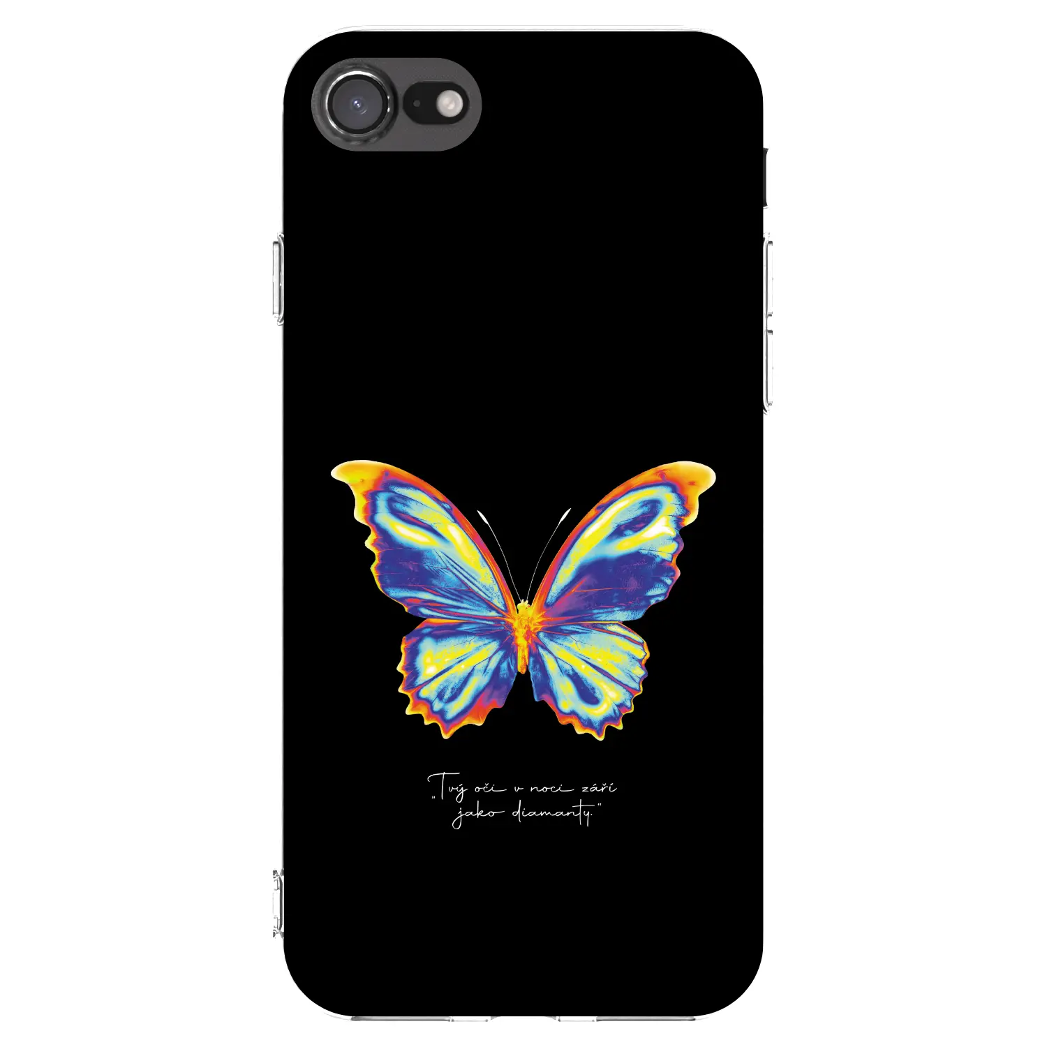 Silikonový průhledný obal pro Apple iPhone SE 2020 - Diamanty Black