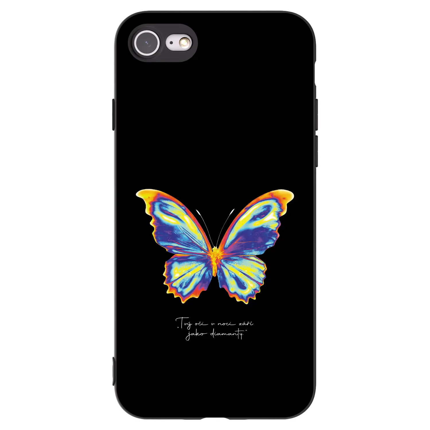 Silikonový černý obal pro Apple iPhone SE 2020 - Diamanty Black