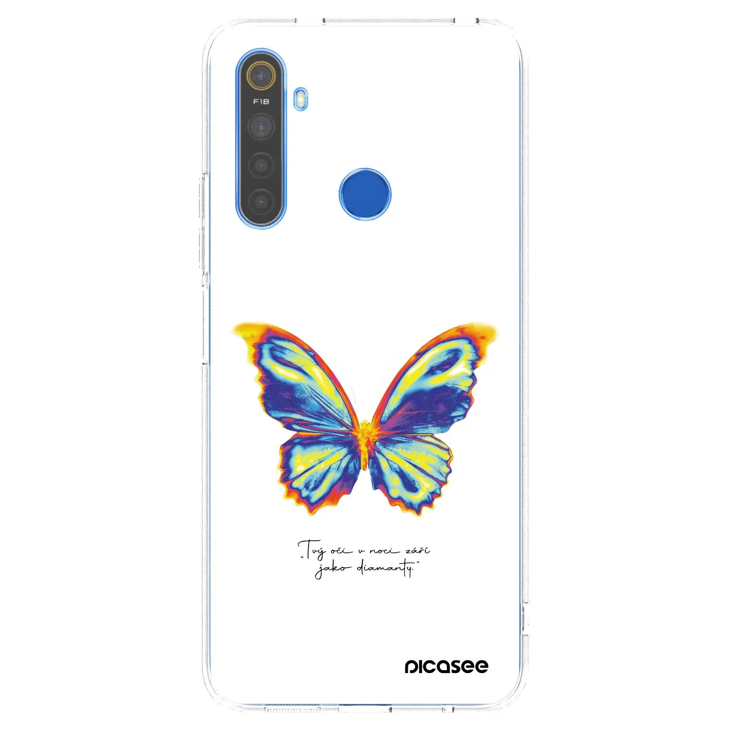 Silikonový průhledný obal pro Realme 5 - Diamanty White