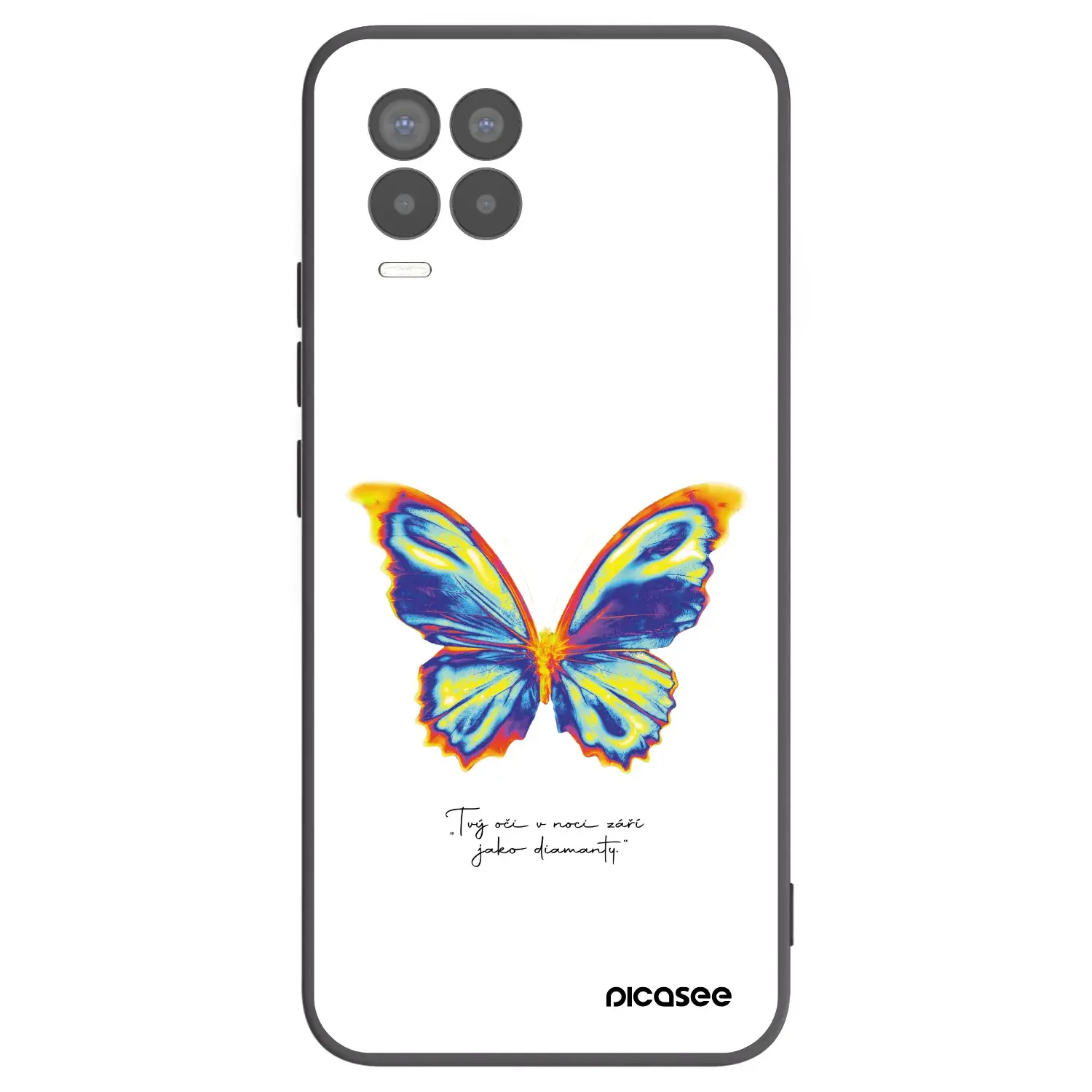 Silikonový černý obal pro Realme 8 Pro - Diamanty White