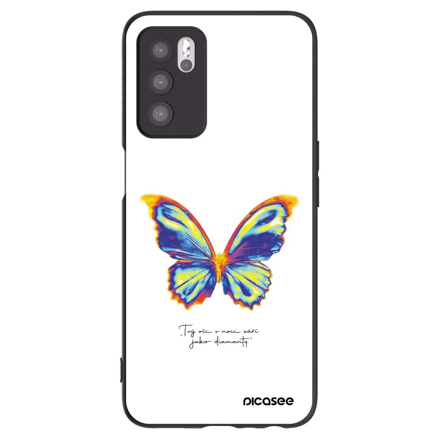 Silikonový černý obal pro OPPO A16s - Diamanty White