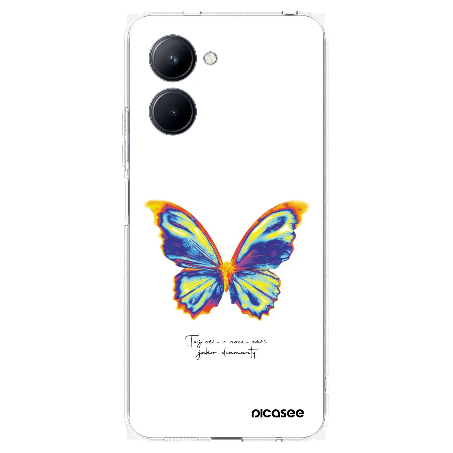 Silikonový průhledný obal pro Realme C33 (2023) - Diamanty White