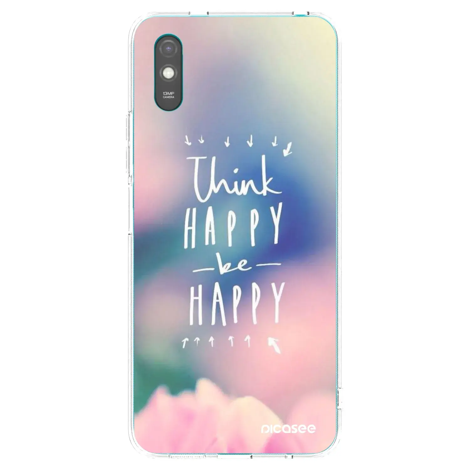 Silikonový průhledný obal pro Xiaomi Redmi 9AT - Mysli pozitivně!