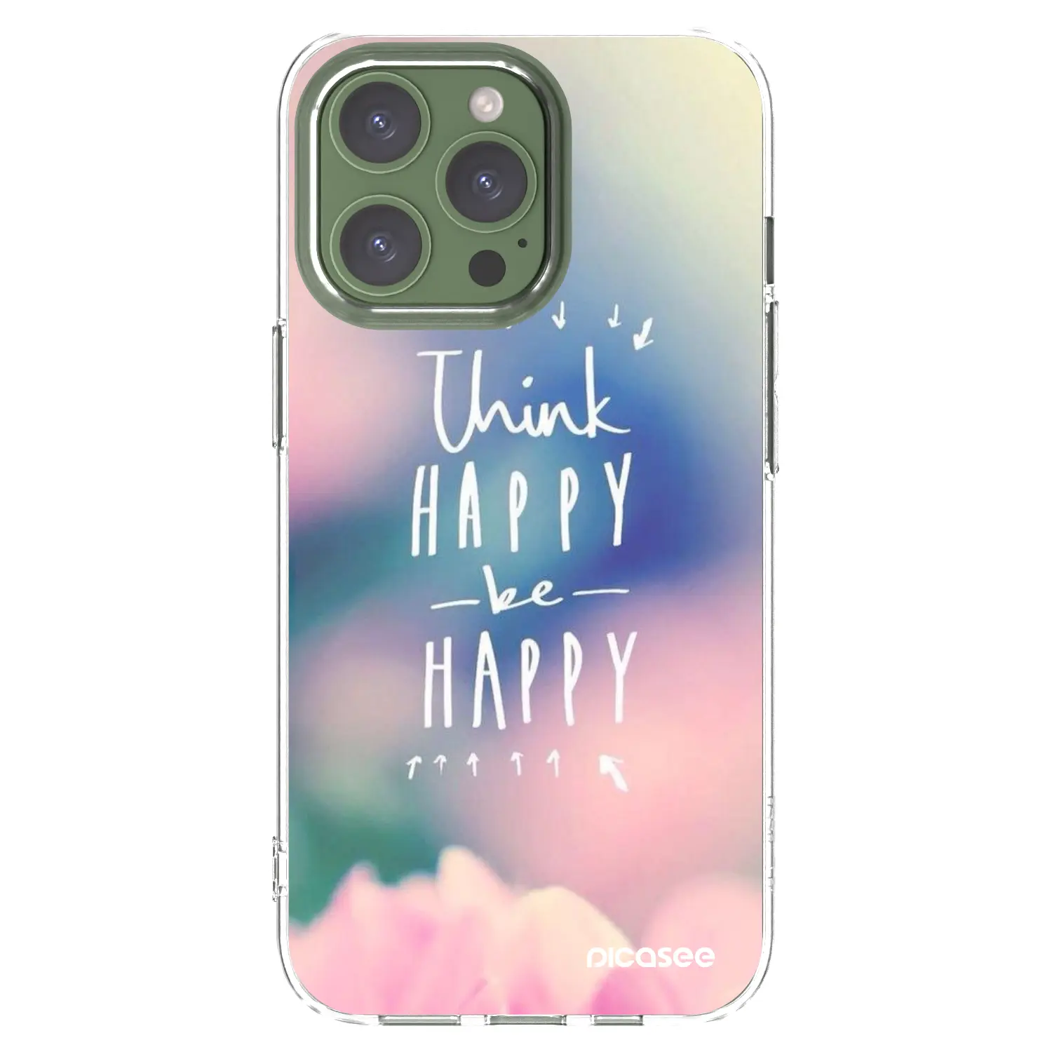 Silikonový průhledný obal pro Apple iPhone 13 Pro - Mysli pozitivně!