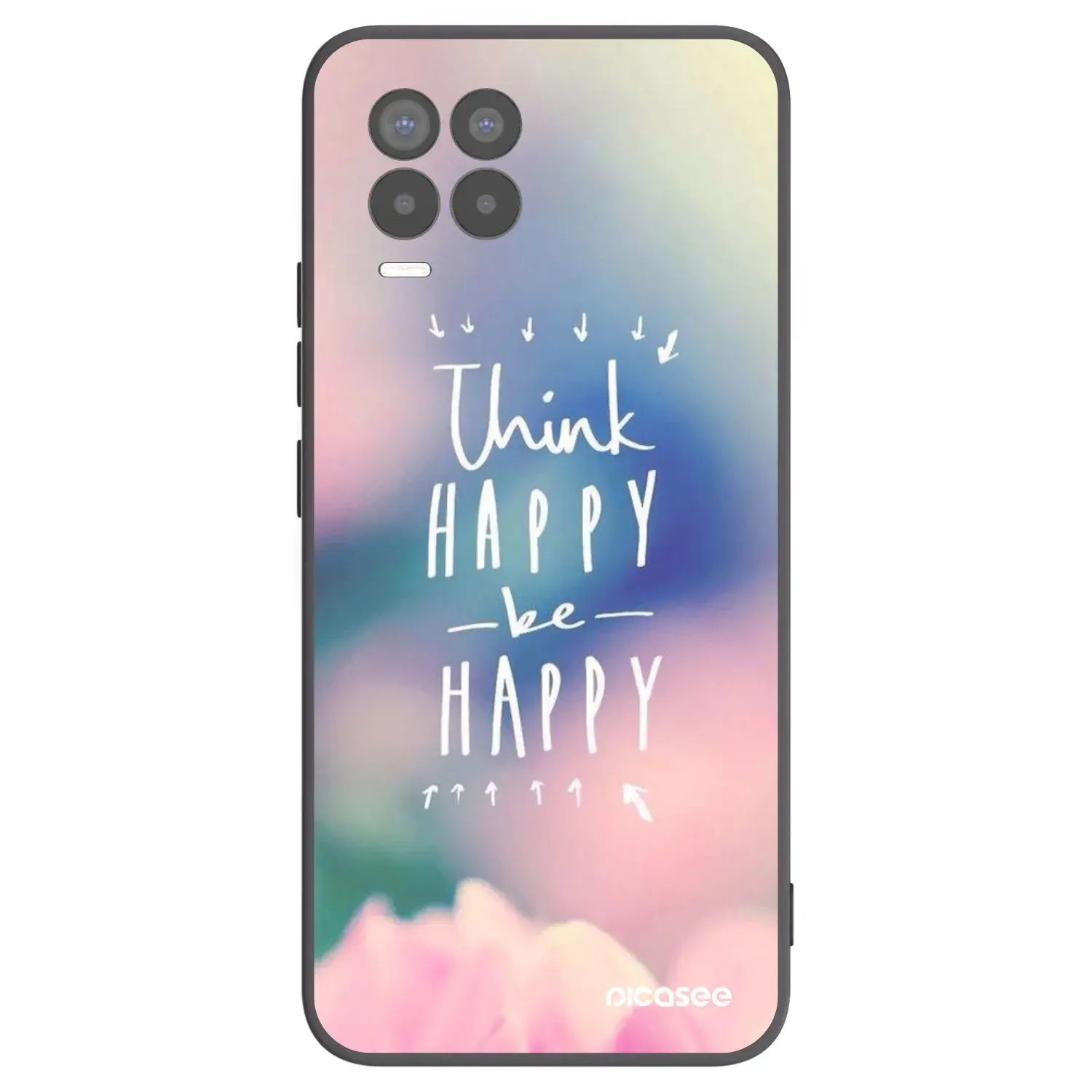 Silikonový černý obal pro Realme 8 Pro - Mysli pozitivně!