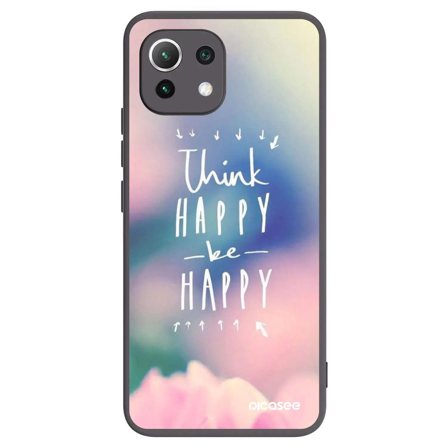 Silikonový černý obal pro Xiaomi 11 Lite 5G NE - Mysli pozitivně!