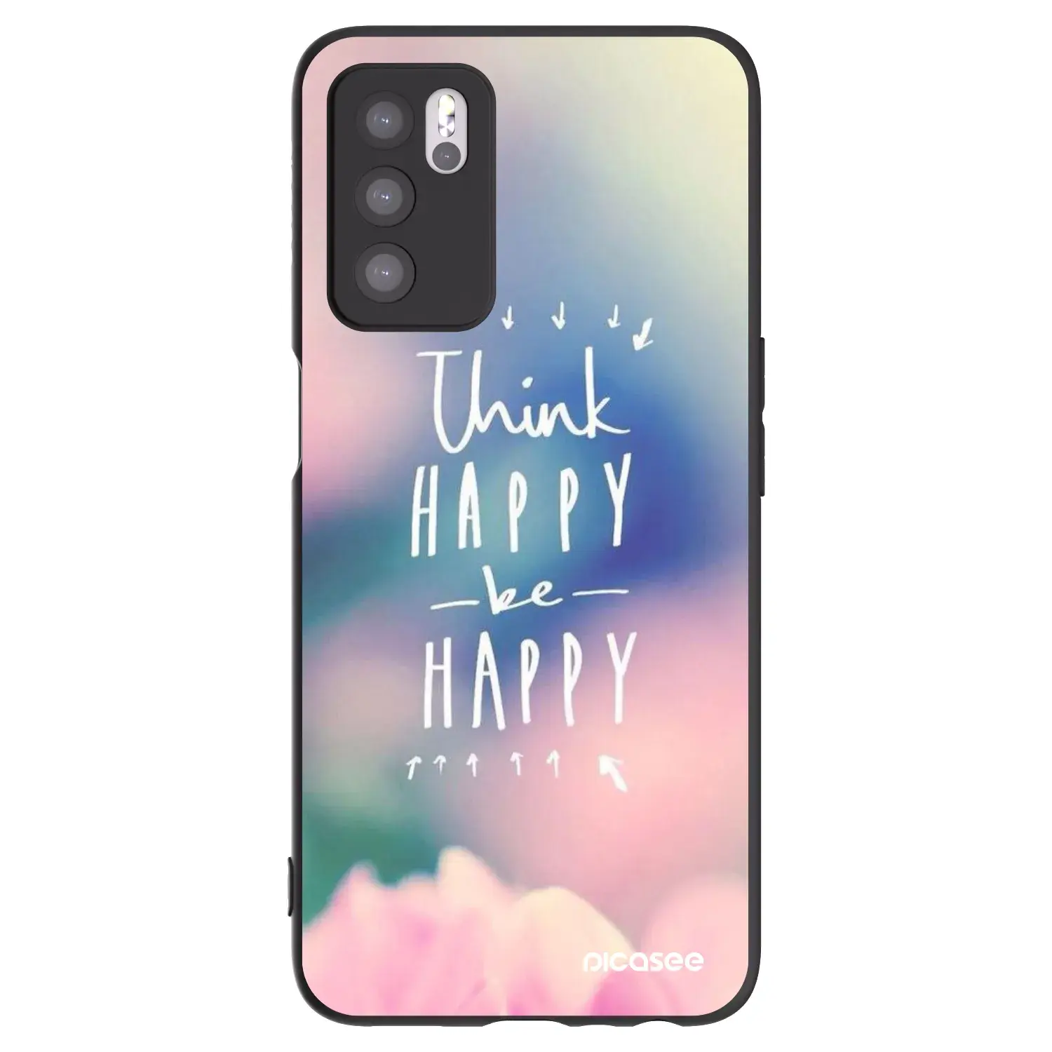 Silikonový černý obal pro OPPO A16s - Mysli pozitivně!