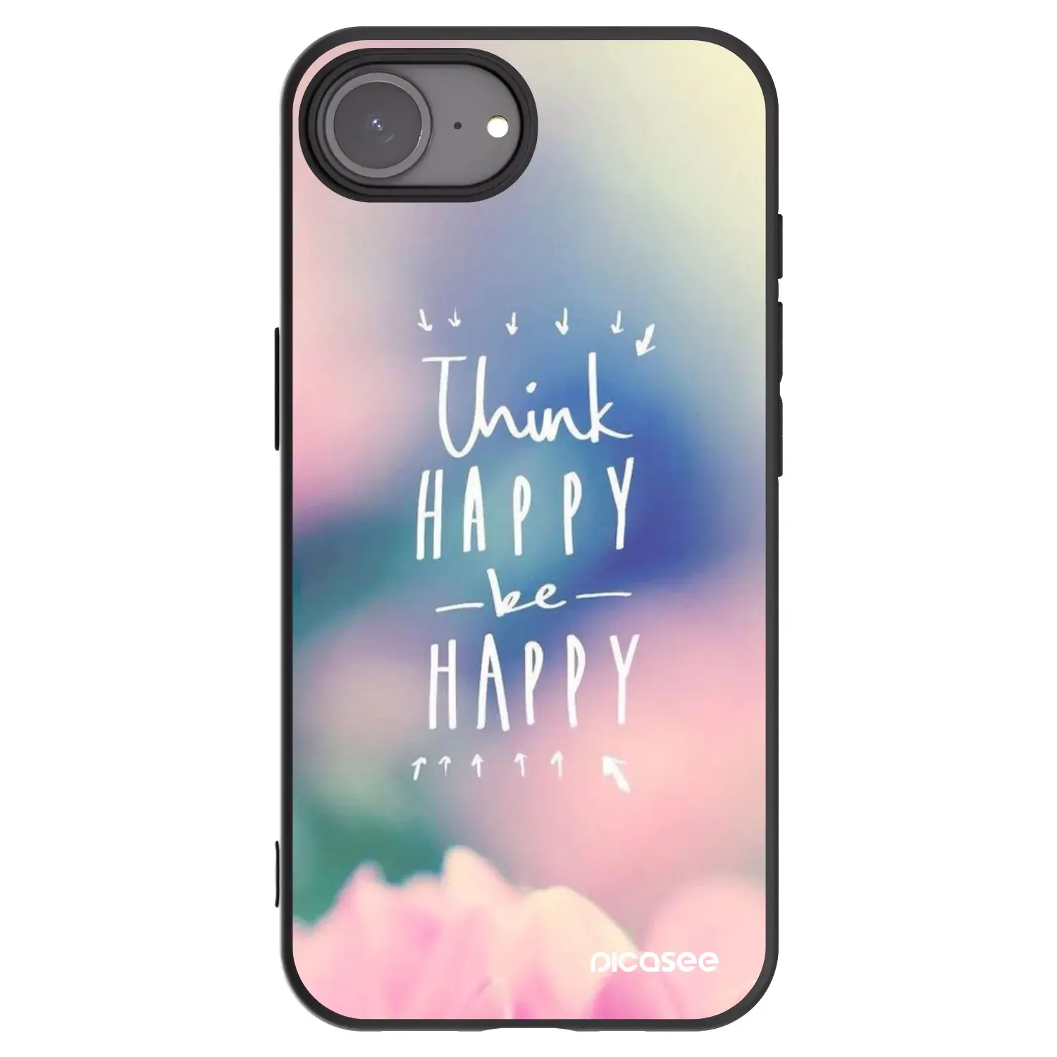 Silikonový černý obal pro Apple iPhone 17e - Mysli pozitivně!