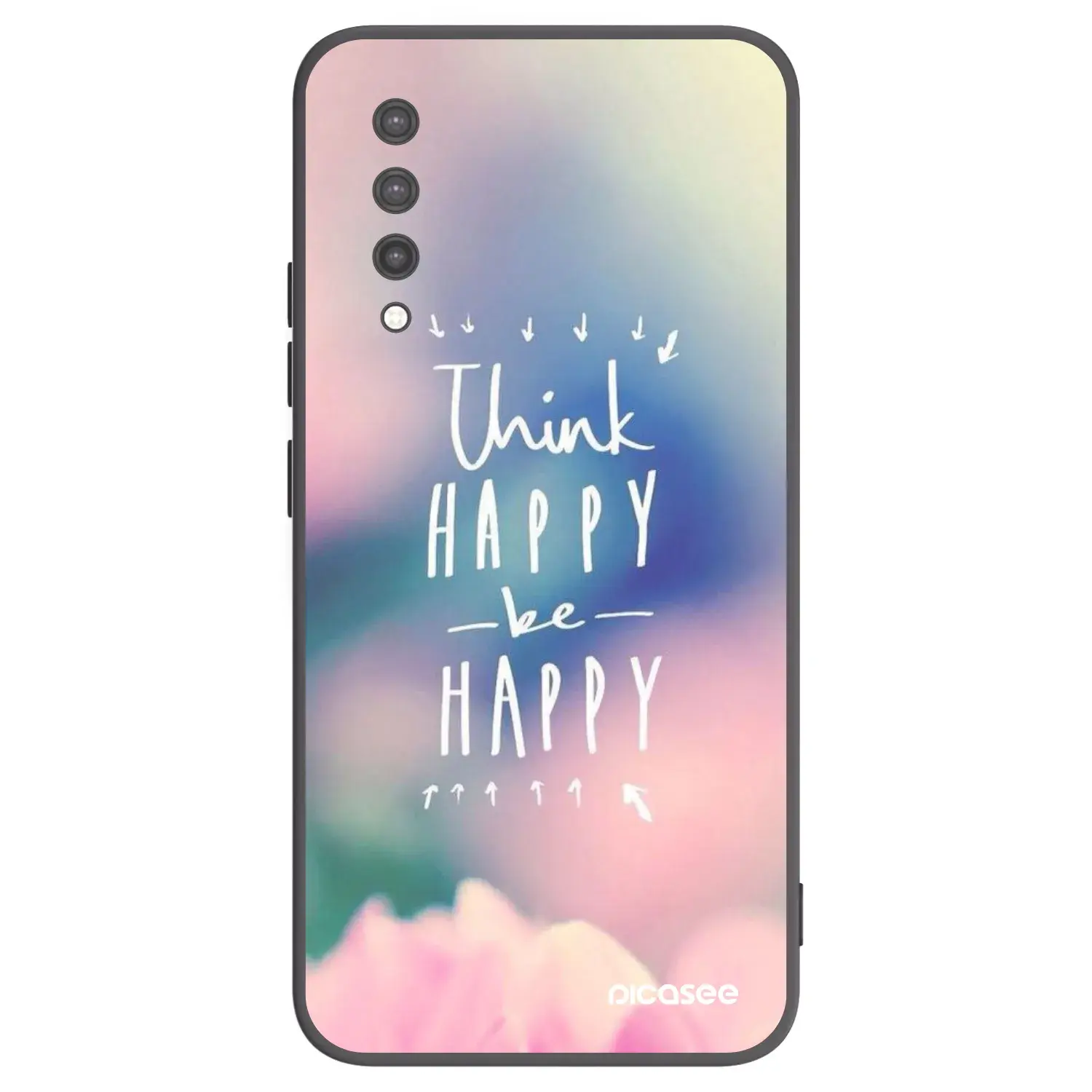 Silikonový černý obal pro Xiaomi Mi 9 Lite - Mysli pozitivně!