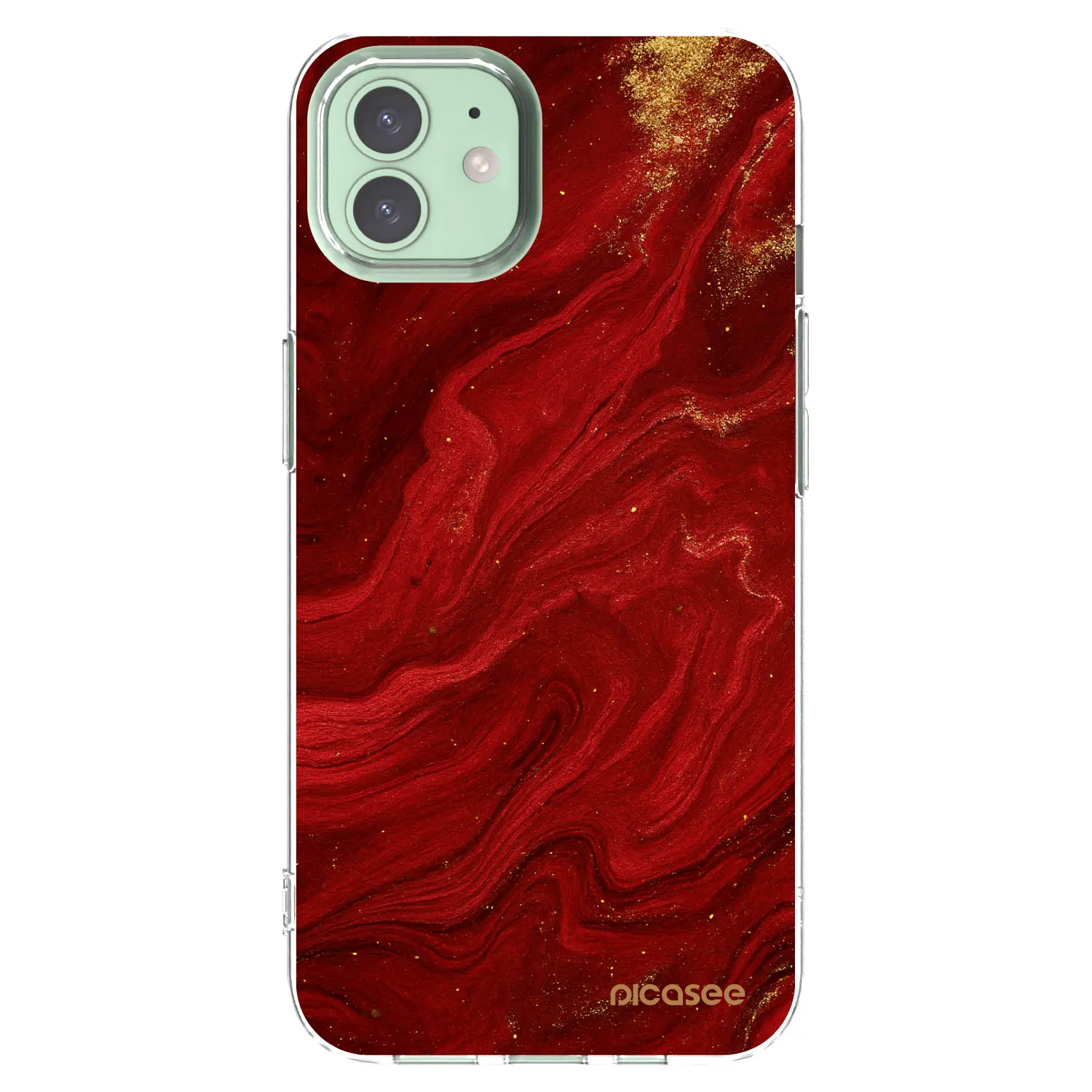 Silikonový průhledný obal pro Apple iPhone 12 Pro - Červená
