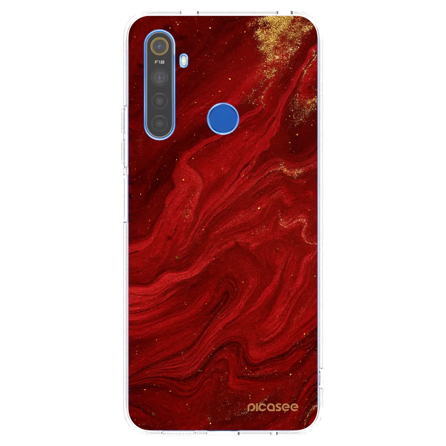 Silikonový průhledný obal pro Realme 5 - Červená