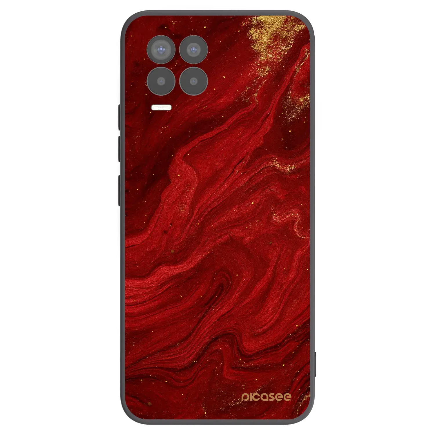 Silikonový černý obal pro Realme 8 Pro - Červená