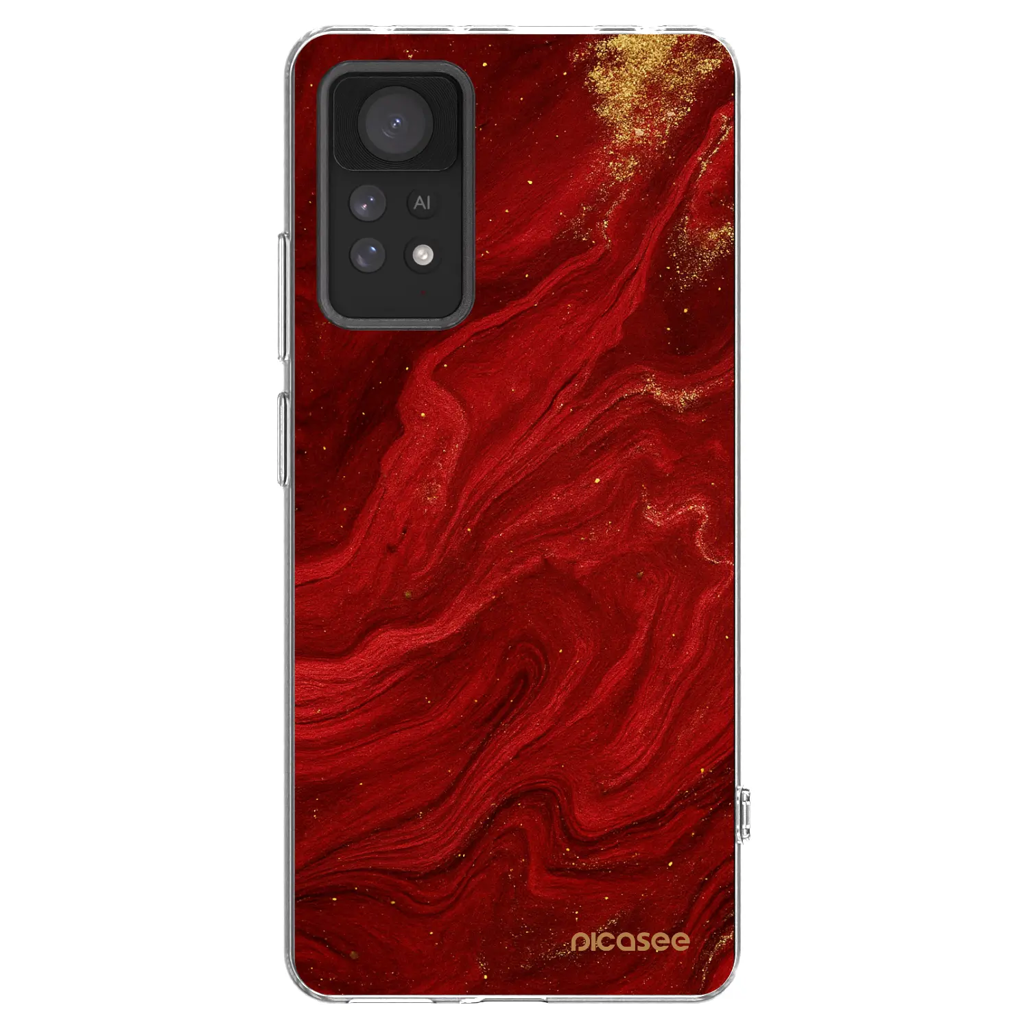 Silikonový průhledný obal pro Xiaomi Redmi Note 11 Pro 5G - Červená