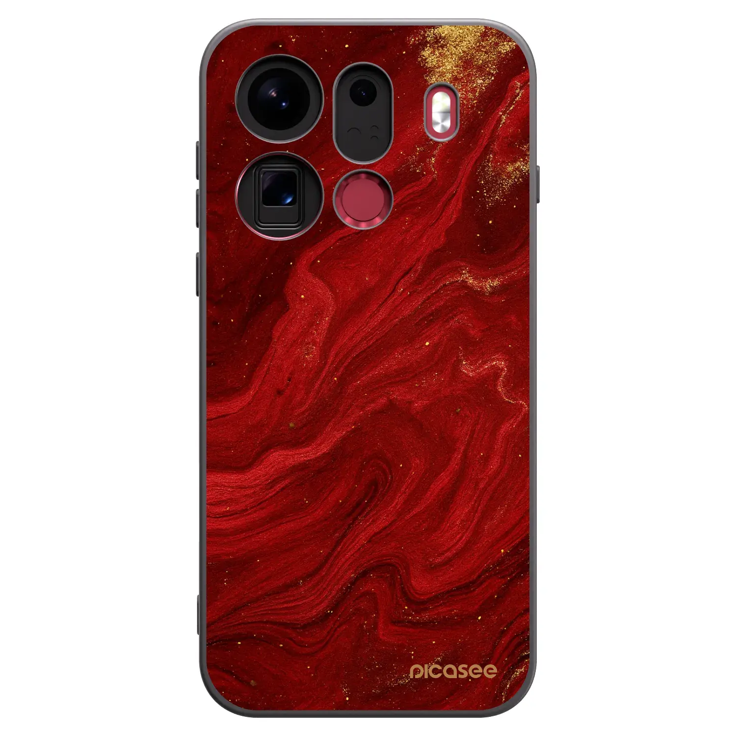 Silikonový černý obal pro OPPO Find X9 Pro - Červená