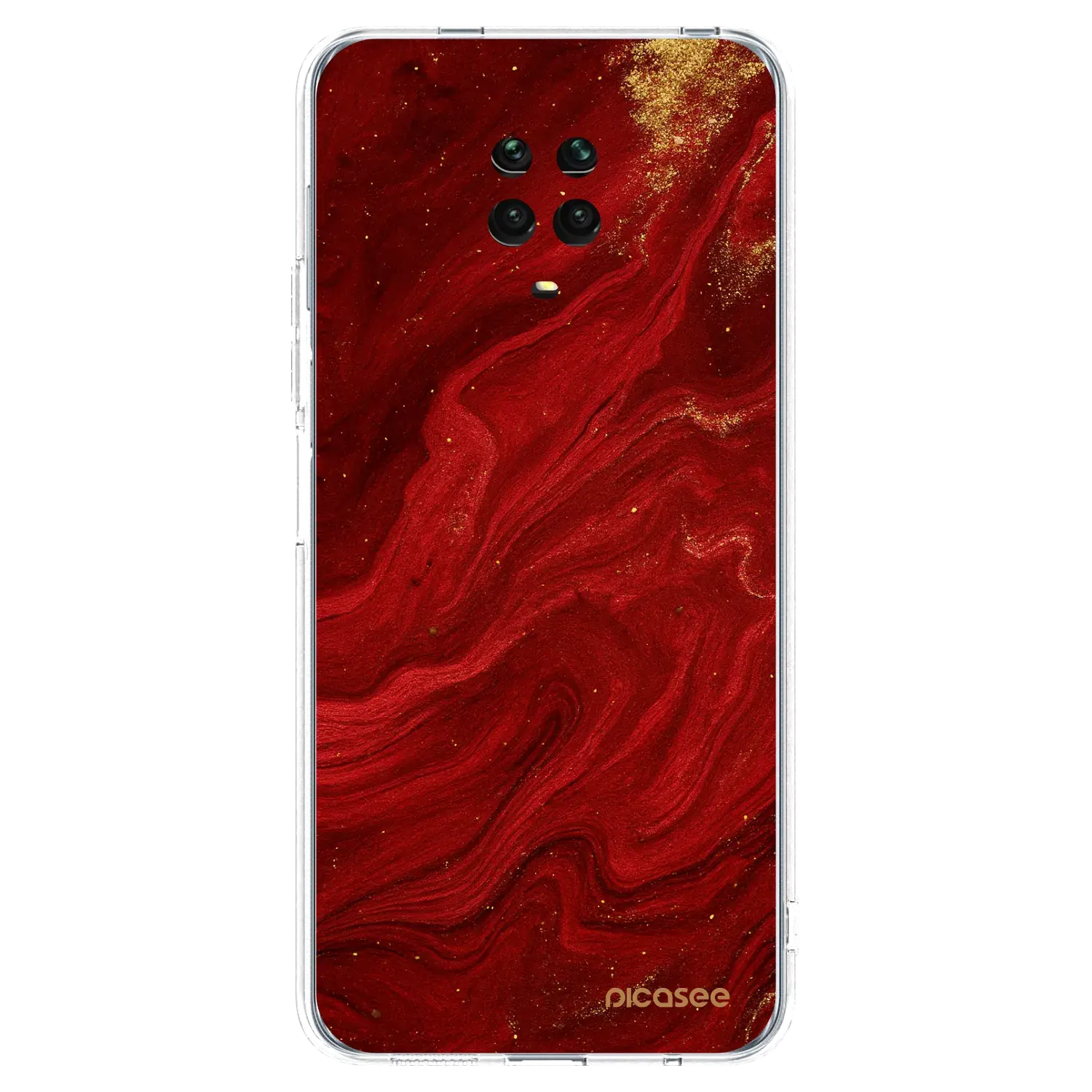 Silikonový průhledný obal pro Xiaomi Redmi Note 9S - Červená
