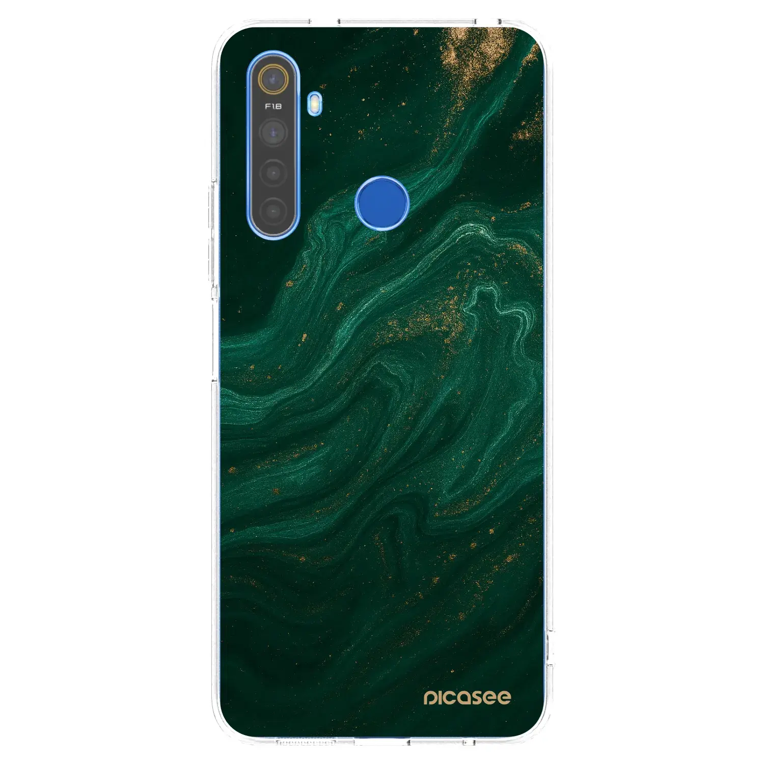 Silikonový průhledný obal pro Realme 5 - Green