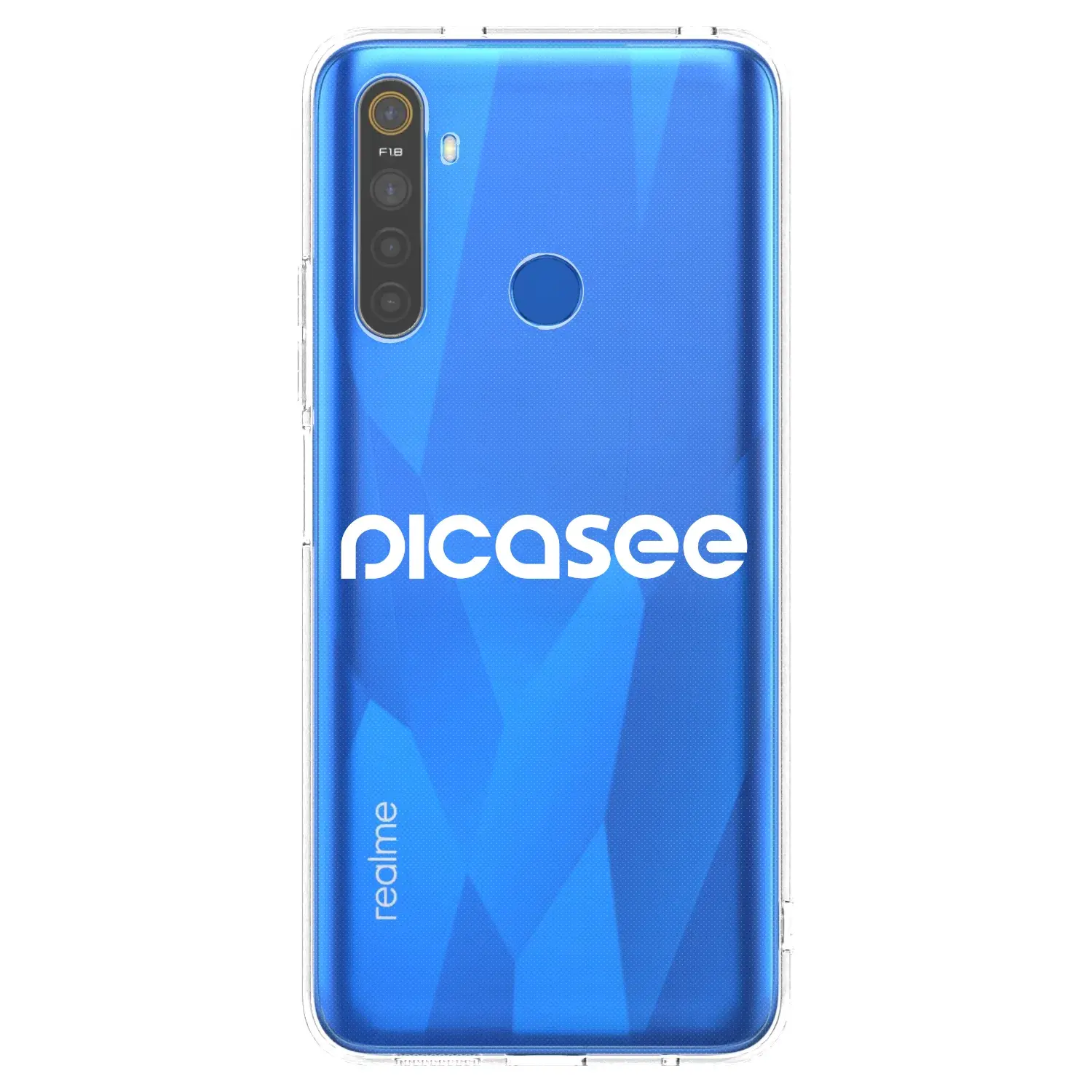 Silikonový průhledný obal pro Realme 5 - Picasee - new logo - white