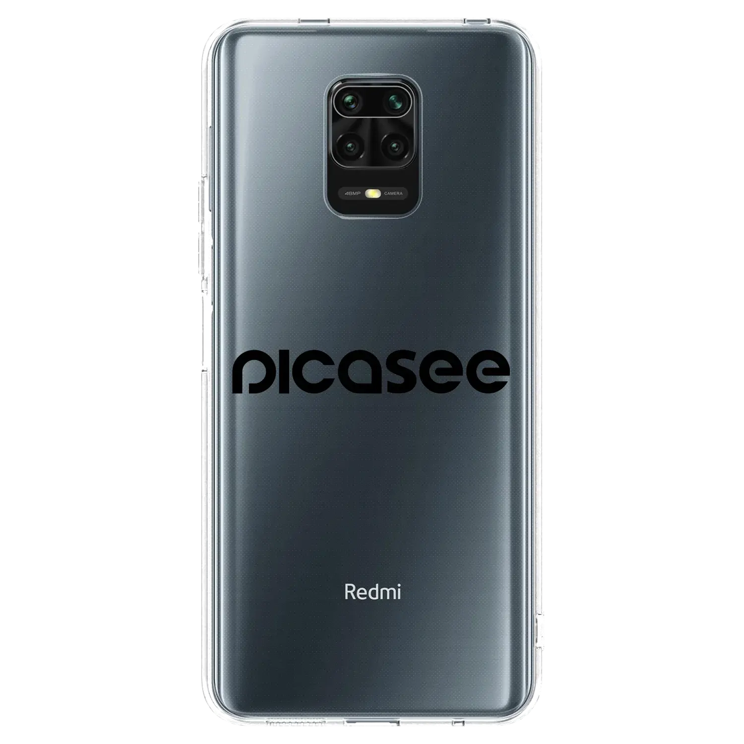 Silikonový průhledný obal pro Xiaomi Redmi Note 9S - Picasee - new logo - black